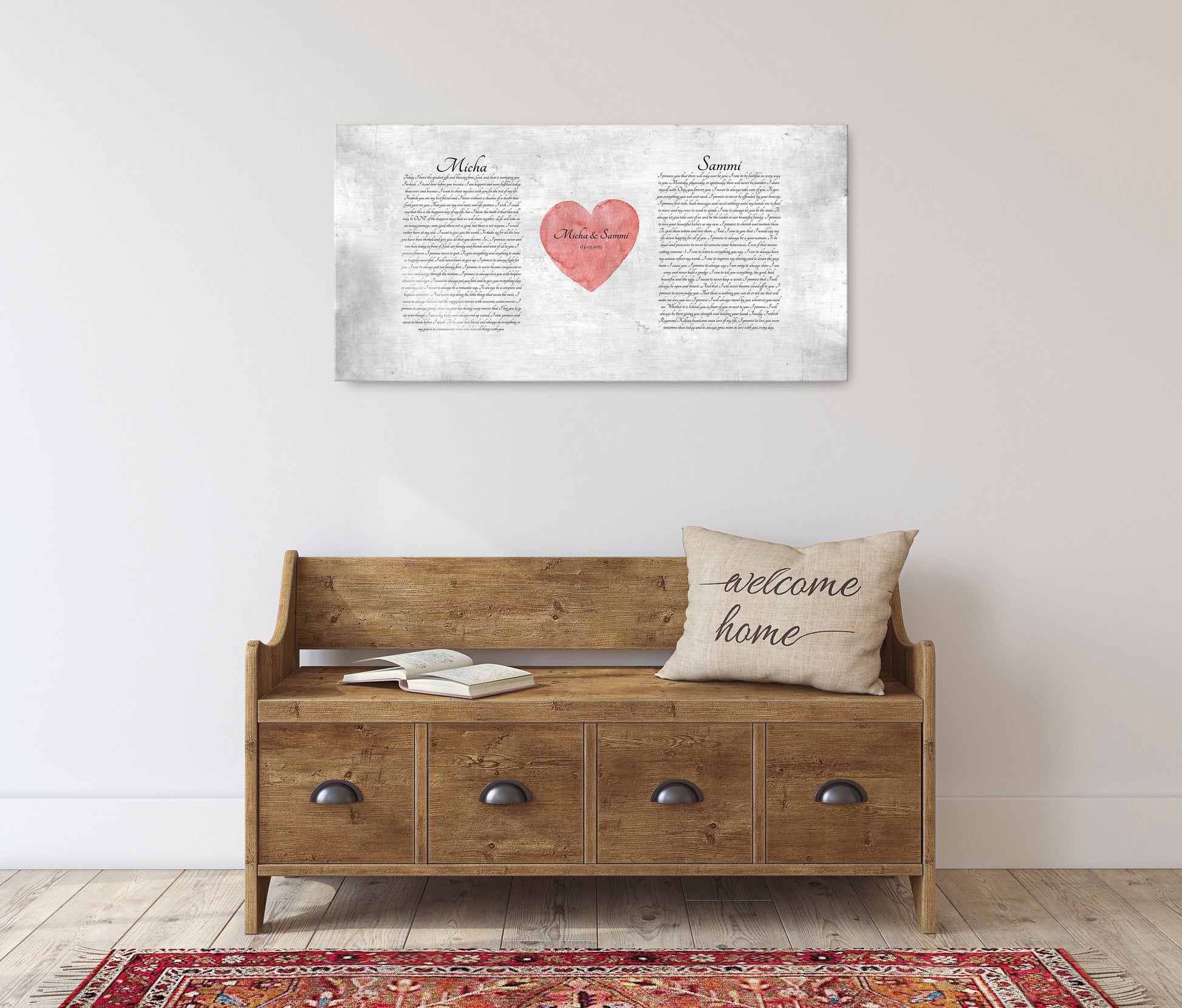 "My Heart" Wedding Vow Plaque on Tin - HoneycombProverbs - Signs - Wedding Vow Wall Art