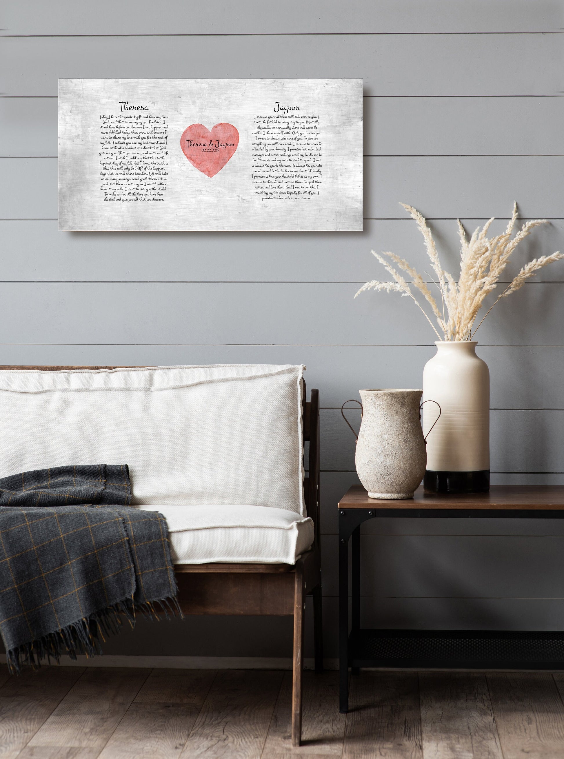 "My Heart" Wedding Vow Plaque on Tin - HoneycombProverbs - Signs - Wedding Vow Wall Art