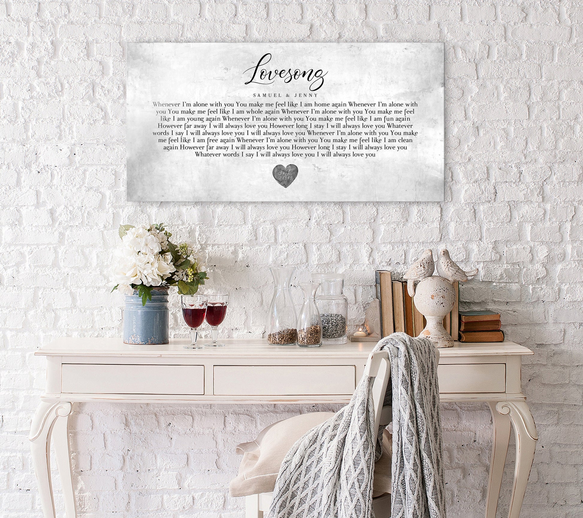 Custom Country Tin Wedding Song Lyric Sign - HoneycombProverbs - Signs - Tin Anniversary Gifts