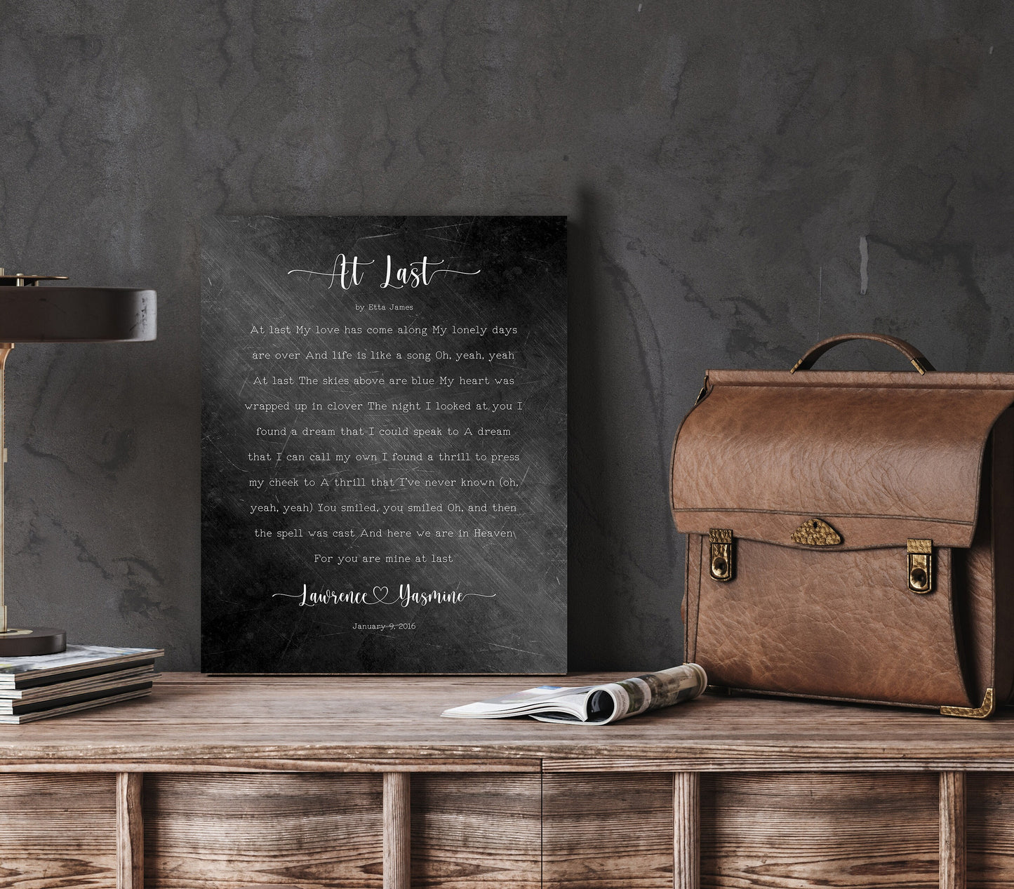 6th Anniversary Heart Connected Name Sign with Lyrics - HoneycombProverbs - Gifts For The Couple - Iron Anniversary Gifts