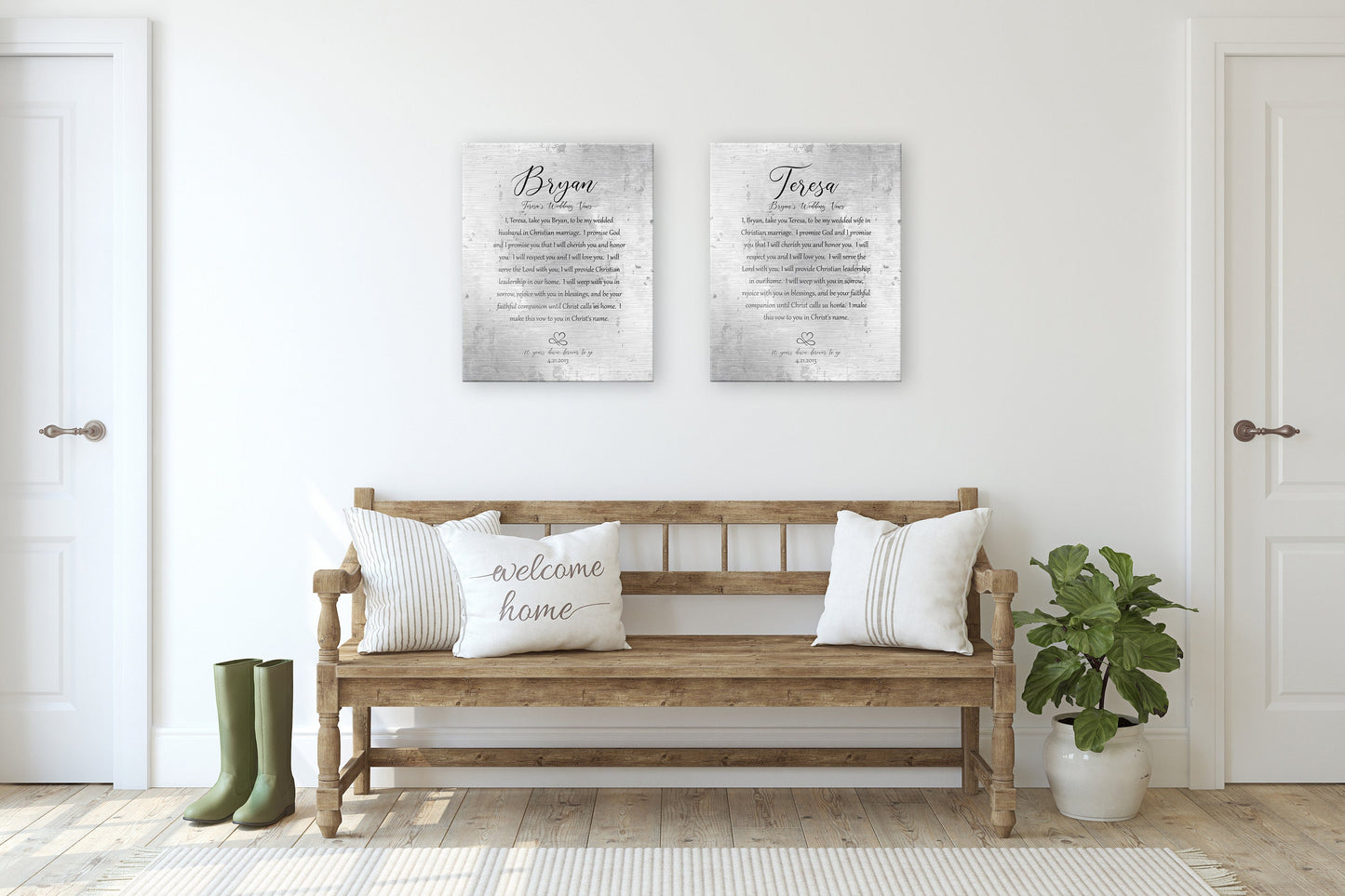 His and Her Wedding Vow Art Tin Signs are perfect for the 10 year wedding anniversary