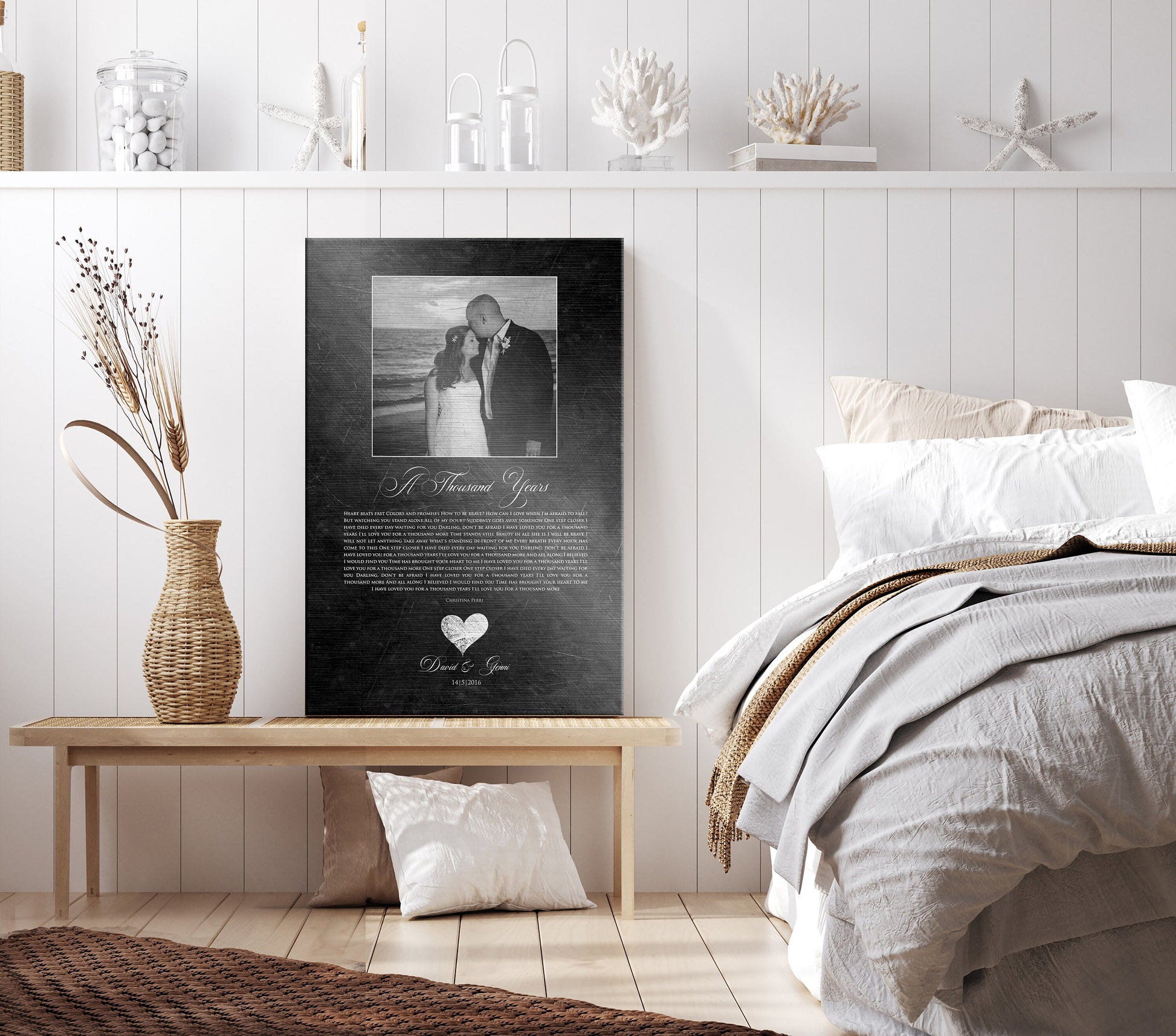 Picture of Romance: Iron Themed Song Lyric Plaque - HoneycombProverbs - Gifts For The Couple - Photo Lyrics Wall Art