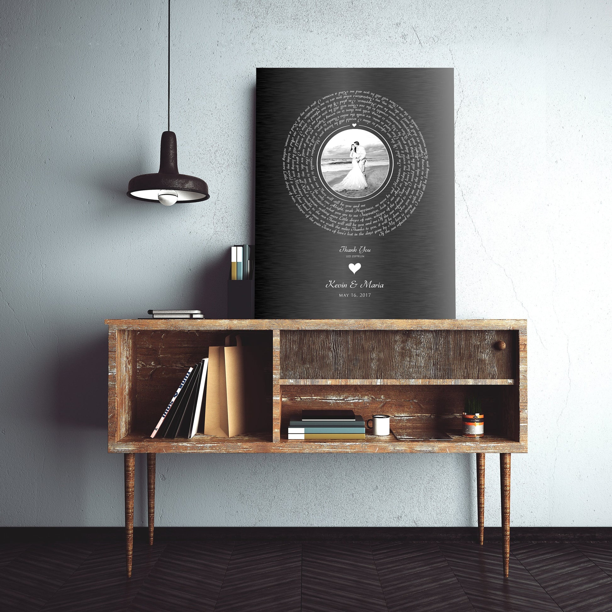 Melody of Love: Personalized Iron Alloy Photo Vinyl Record Art - HoneycombProverbs - Signs - Record Album Lyrics Art