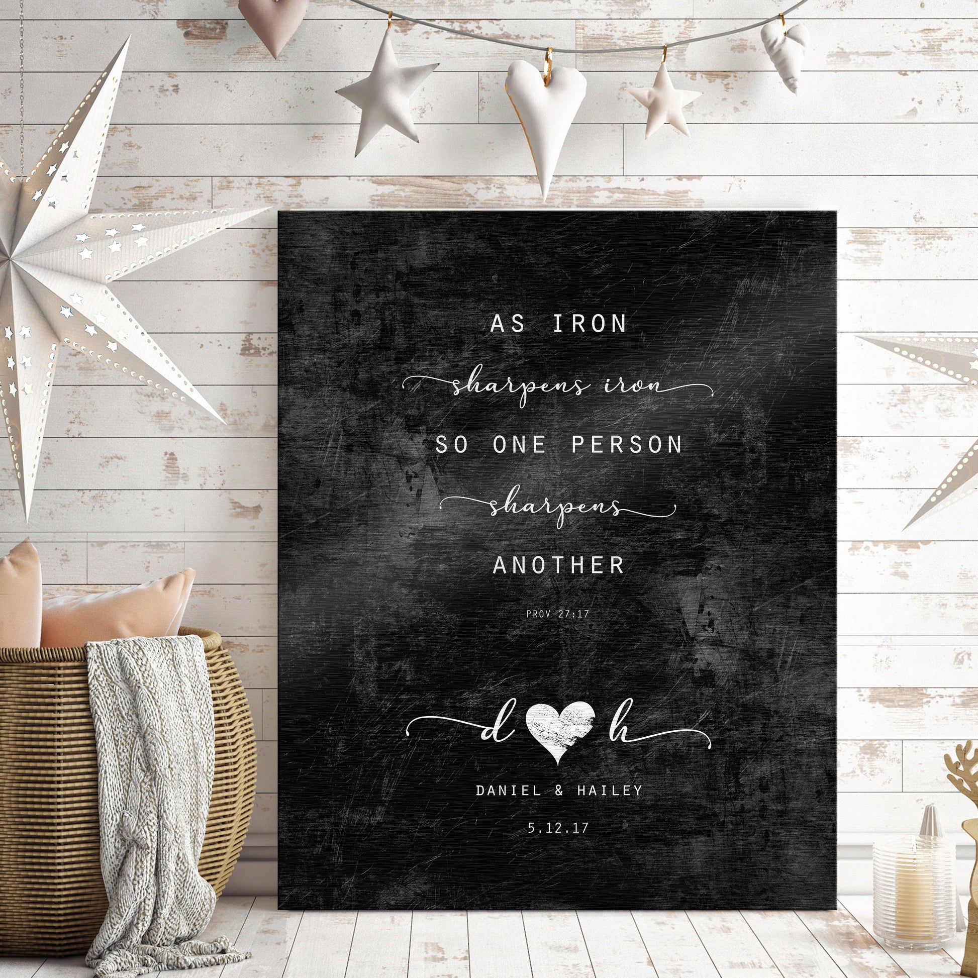 Iron Sharpens Iron: 6th Anniversary Gift for Men, couples plaque - HoneycombProverbs - Wall Hangings - Christian Wall Art