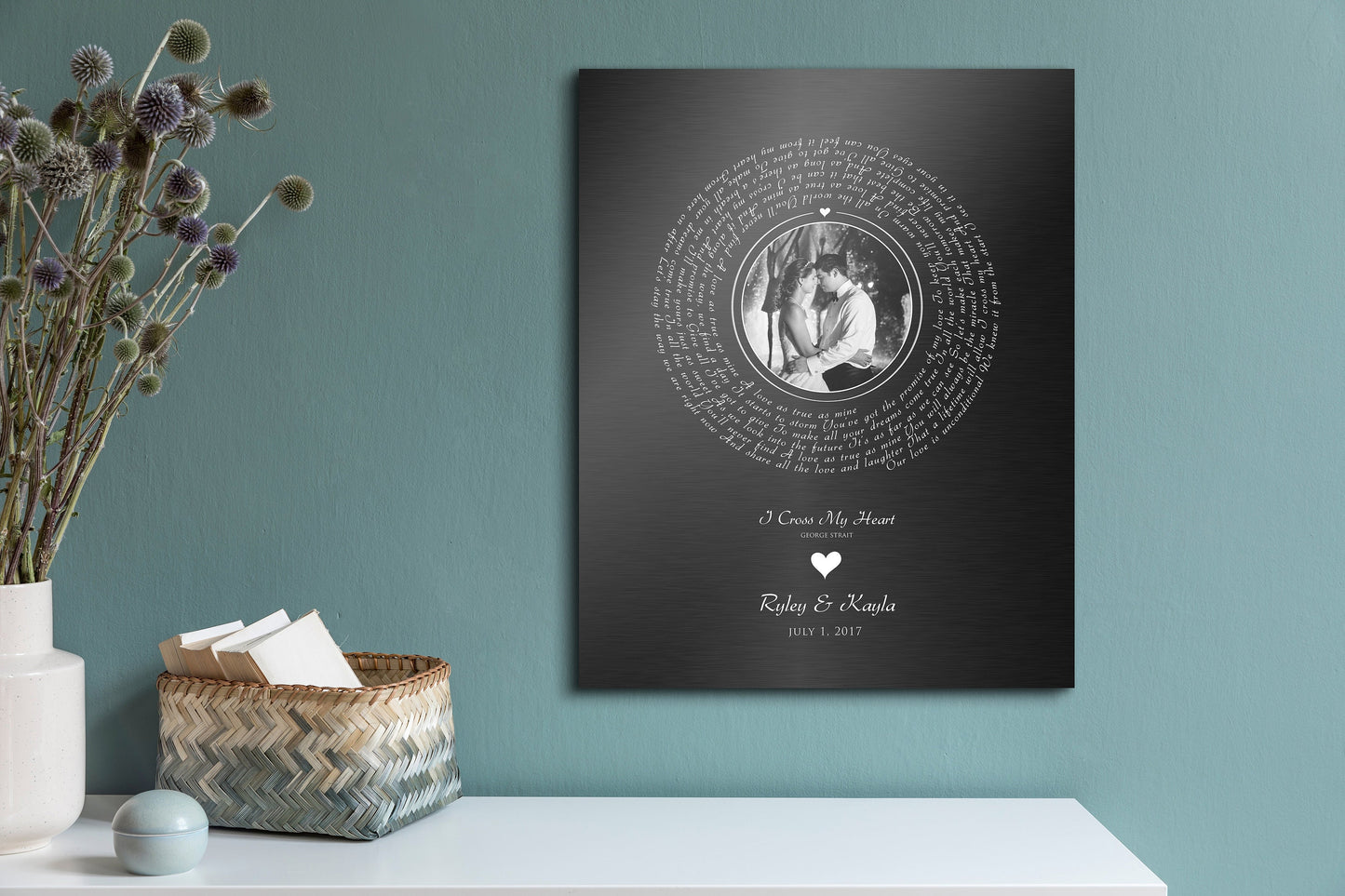 Melody of Love: Personalized Iron Alloy Photo Vinyl Record Art - HoneycombProverbs - Signs - Record Album Lyrics Art