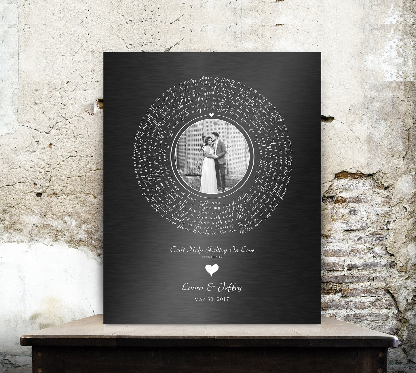 Melody of Love: Personalized Iron Alloy Photo Vinyl Record Art - HoneycombProverbs - Signs - Record Album Lyrics Art