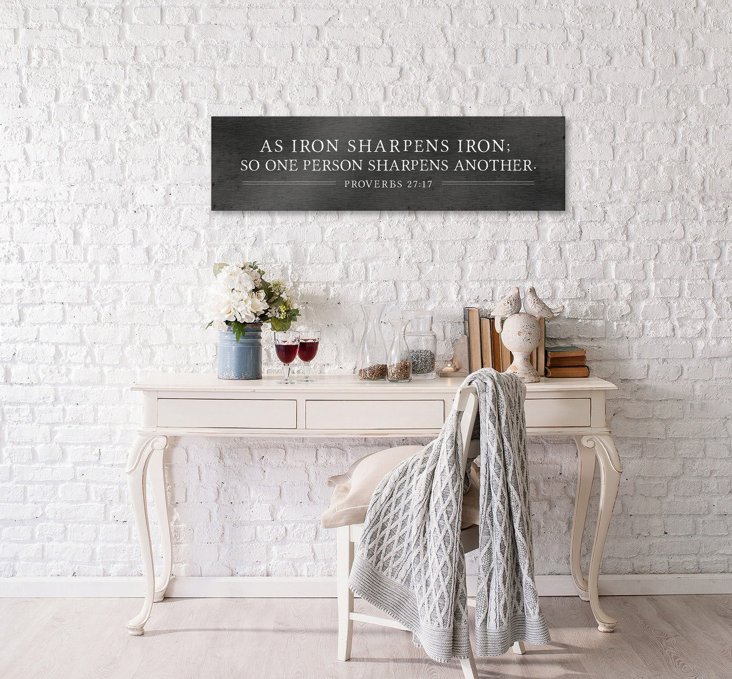 Proverbs 27:17 Tarnished IronWorks Wall Decor - HoneycombProverbs - Signs - Christian Wall Art