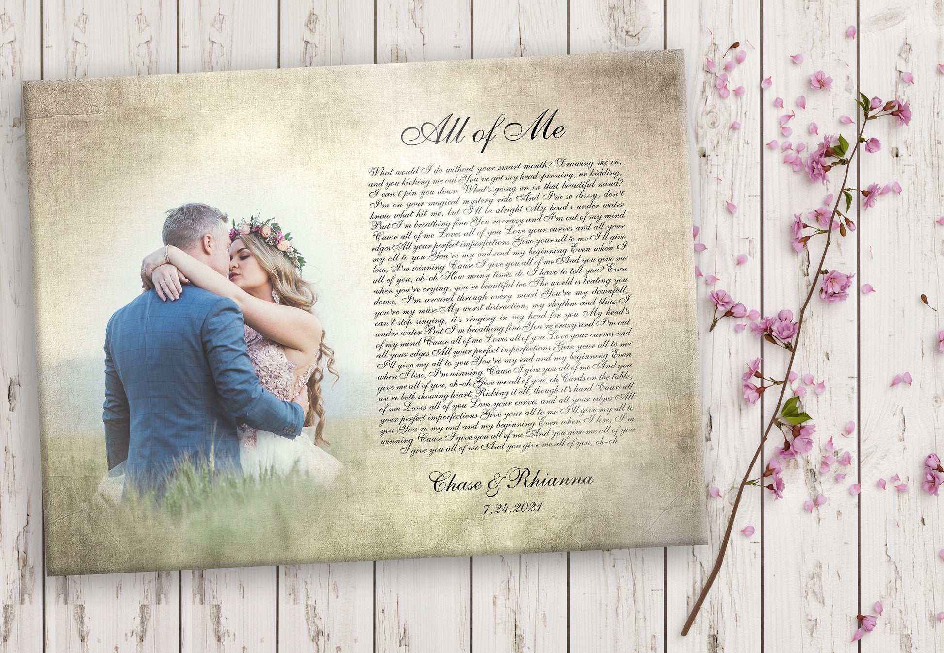 Timeless Melodies: Lyrical Photo Canvas - HoneycombProverbs - Signs - Photo Lyrics Wall Art