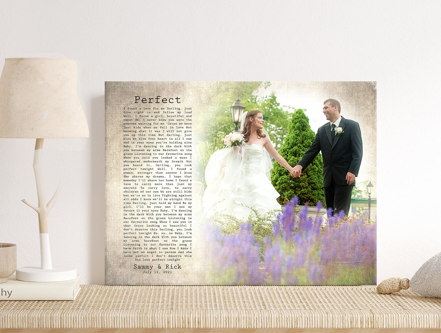 Timeless Melodies: Vintage Photo and Song Lyrics Canvas - HoneycombProverbs - Giclée - 2nd Year Cotton Art