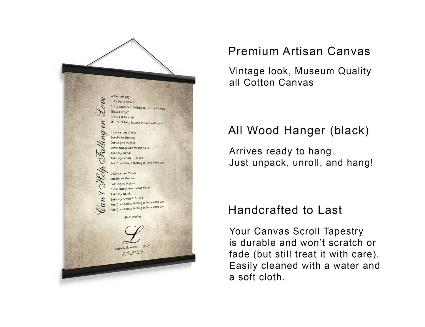 2 Year Cotton Anniversary, Photo Record Art - HoneycombProverbs - Tapestries - Rustic Lyrics Wall Decor