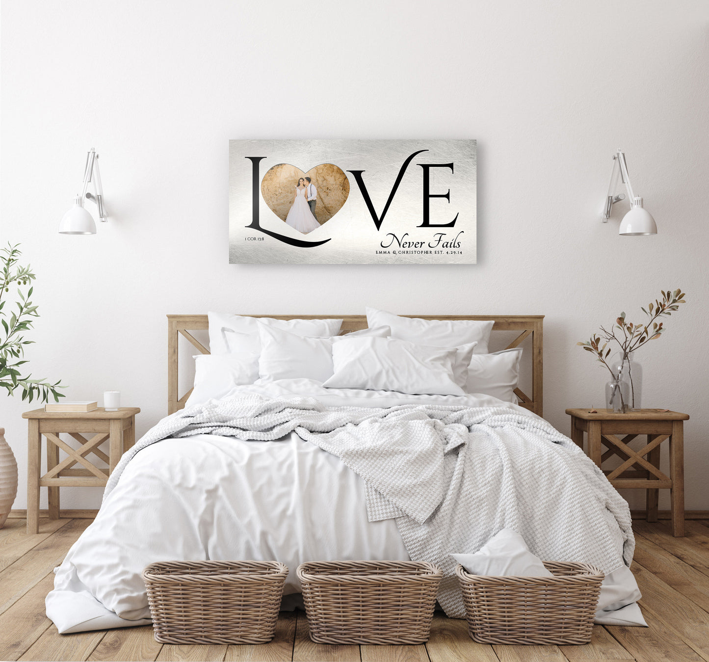 Love Never Fails, Personalized Couple's Gift - HoneycombProverbs - Signs - Photo Plaques