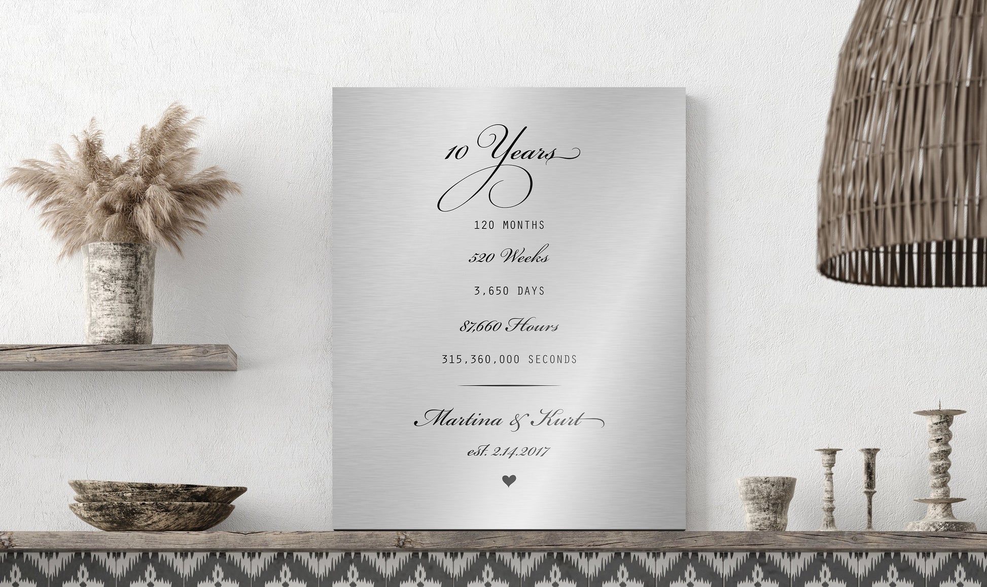 Romancing the Years, Tin or Iron Anniversary Sign - HoneycombProverbs - Signs - Tin Anniversary Gifts