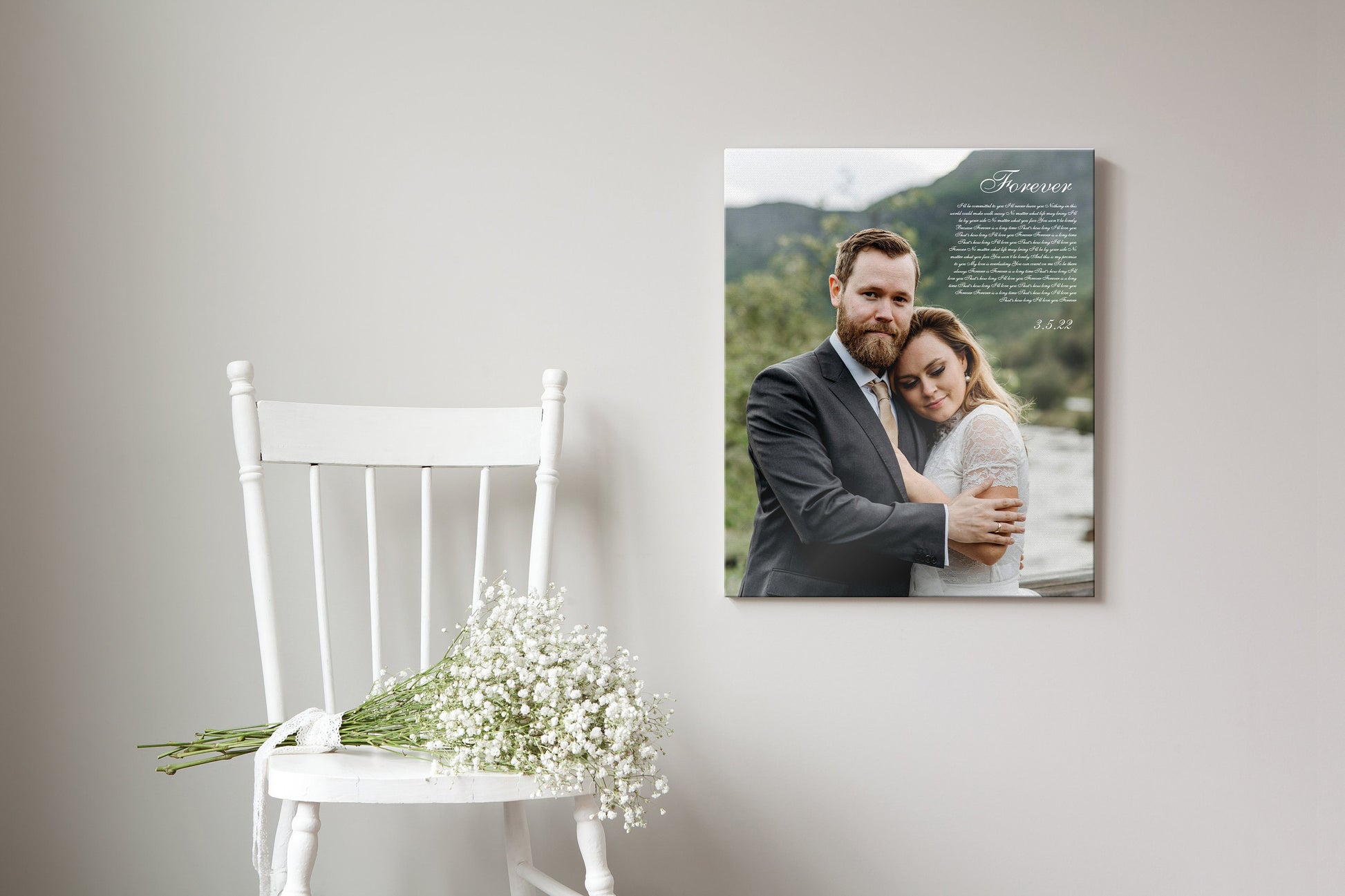 Cotton Canvas, Photo Gift with Song - HoneycombProverbs - Wall Decor - Photo Lyrics Wall Art