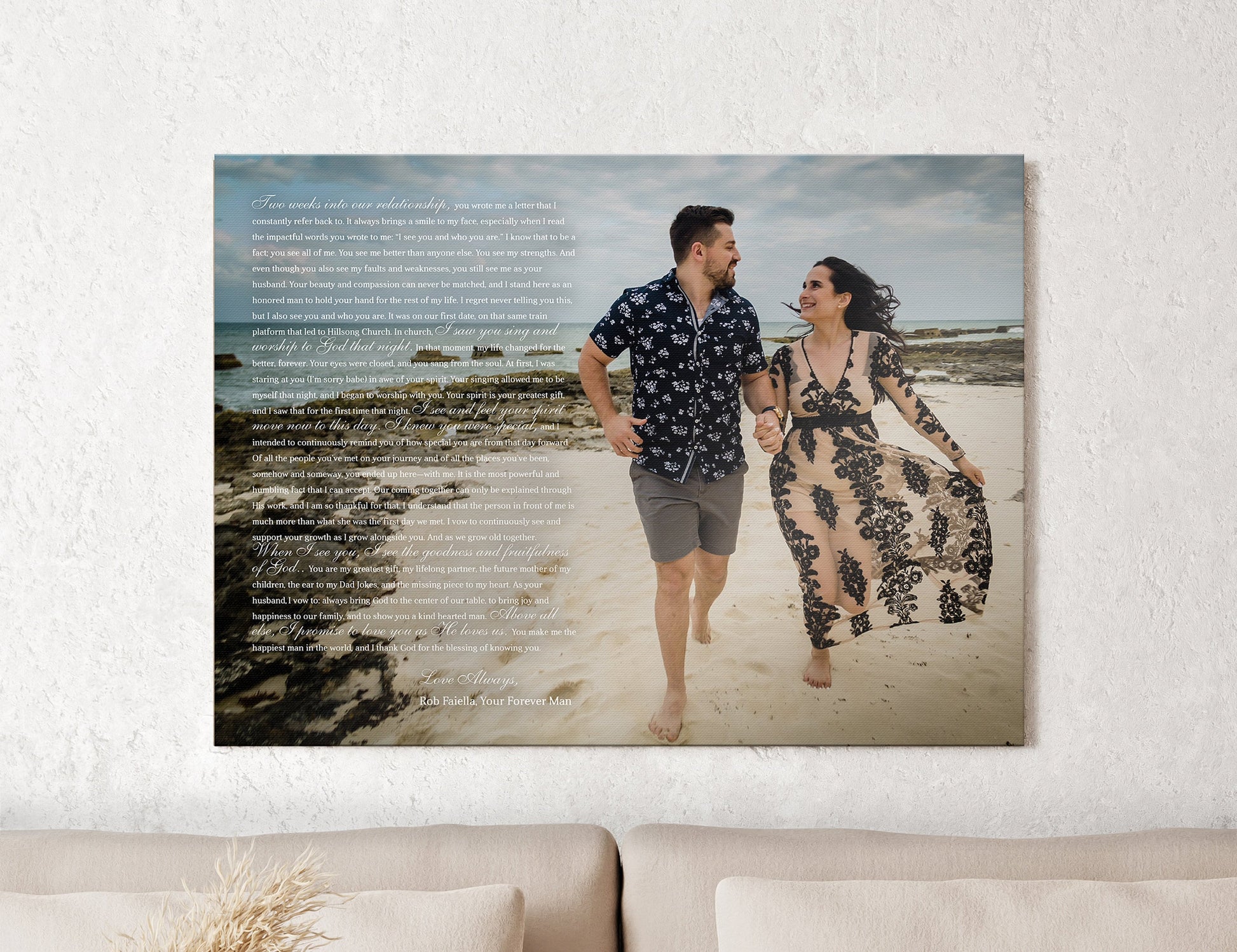 Cotton Canvas, Photo Gift with Song, 2 Year Anniversary Gift for wife, Cotton Anniversary Gift, Canvas print with poem, Poem on Canvas, Art