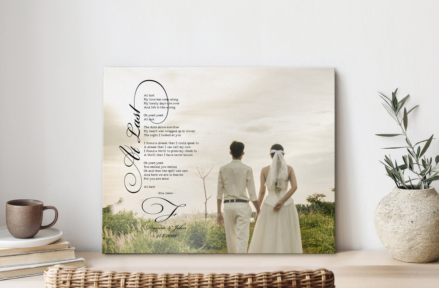 Elegant Cotton Song & Photo Canvas - HoneycombProverbs - Wall Decor - Photo Lyrics Wall Art