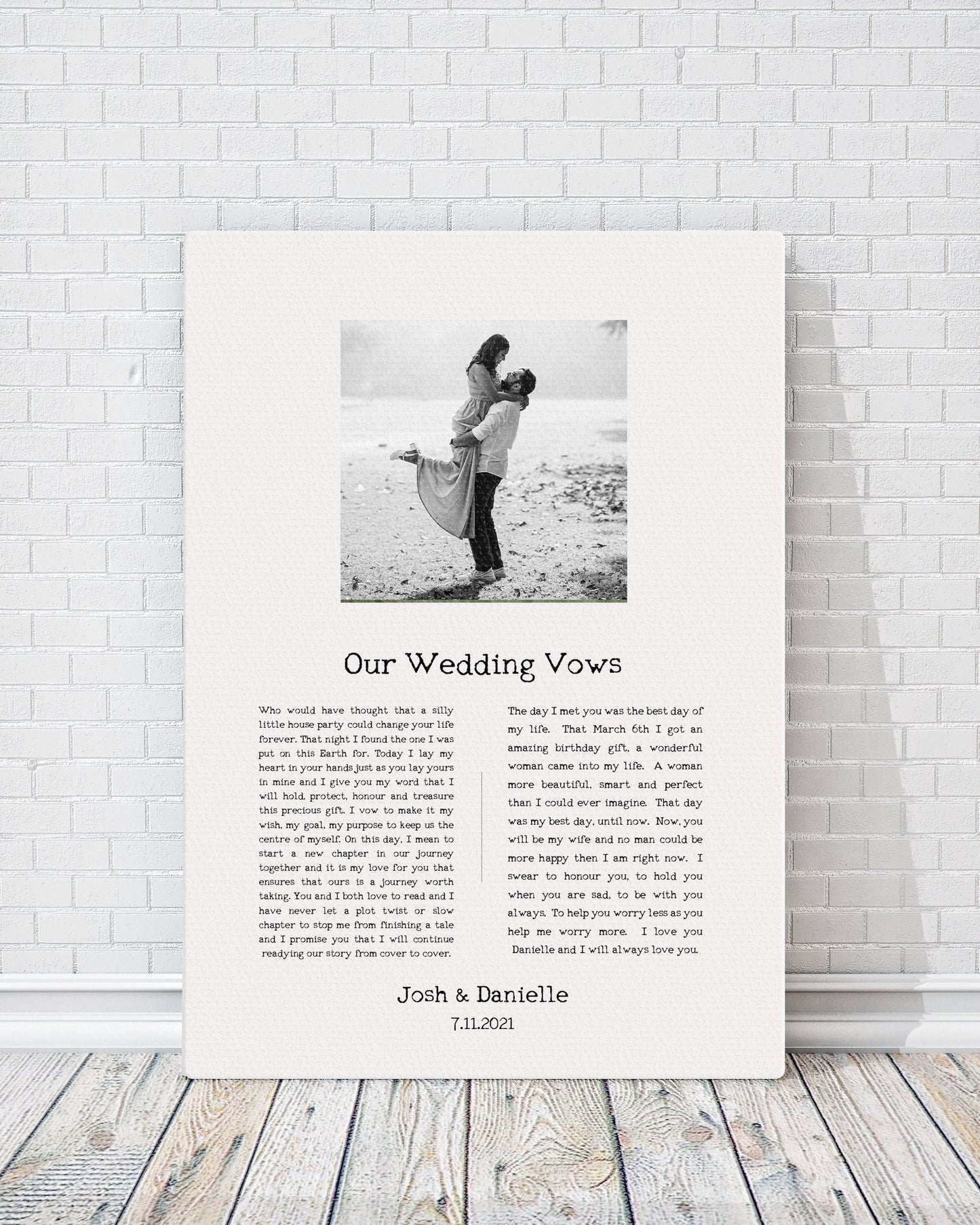 Our Vows: Photo Cotton Canvas Decor - HoneycombProverbs - Giclée - Wedding Vow Wall Art