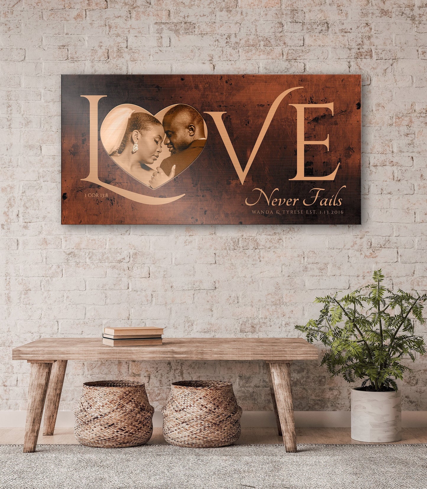 Love Never Fails Sign, Anniversary Gift for wife - HoneycombProverbs - Signs - Photo Plaques