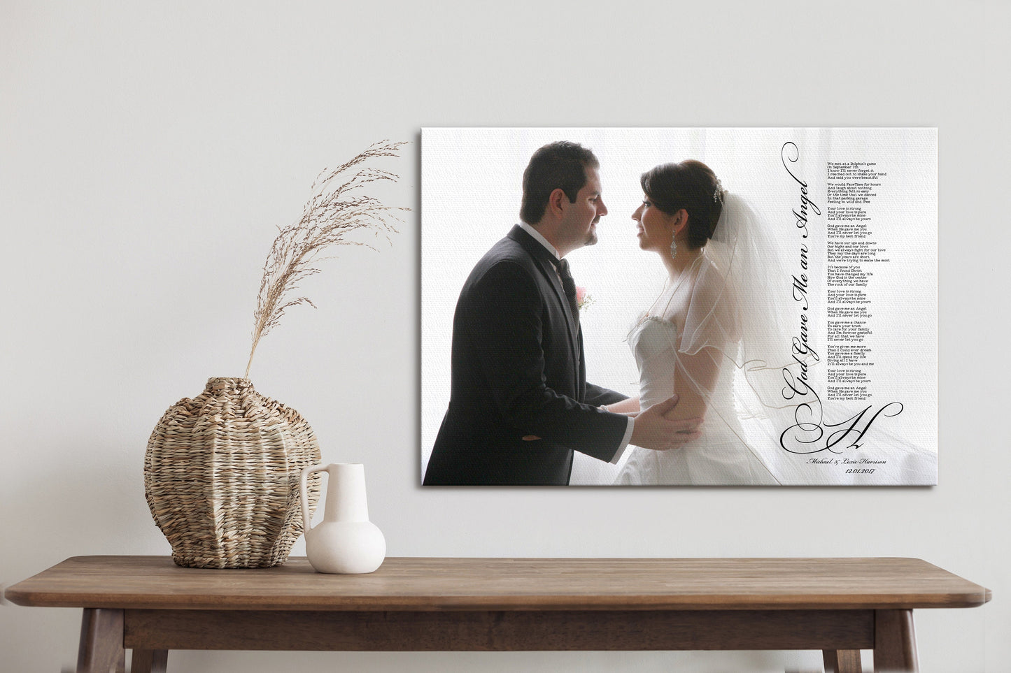 Elegant Cotton Song & Photo Canvas - HoneycombProverbs - Wall Decor - Photo Lyrics Wall Art