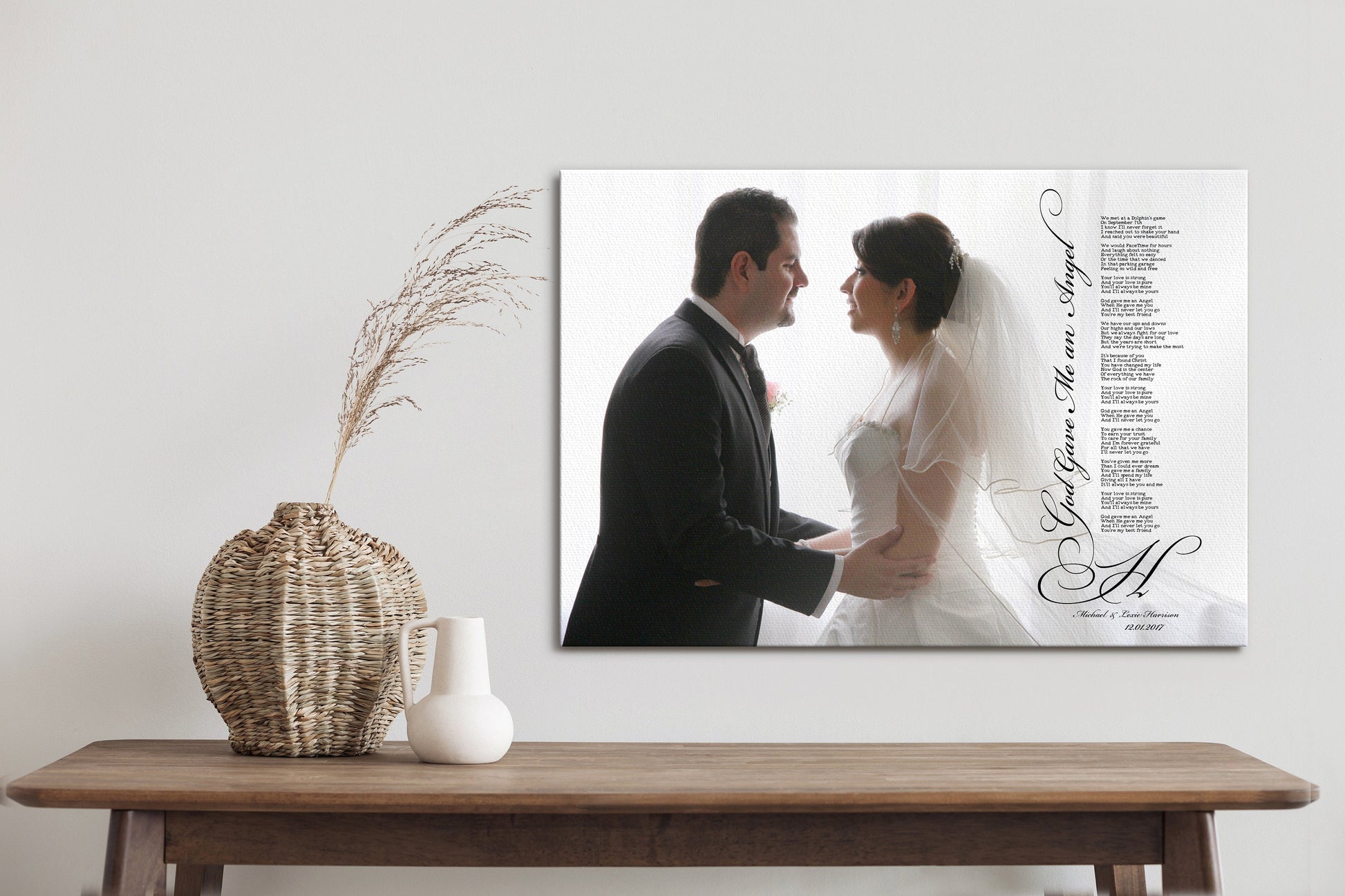 Elegant Cotton Song & Photo Canvas - HoneycombProverbs - Wall Decor - Photo Lyrics Wall Art