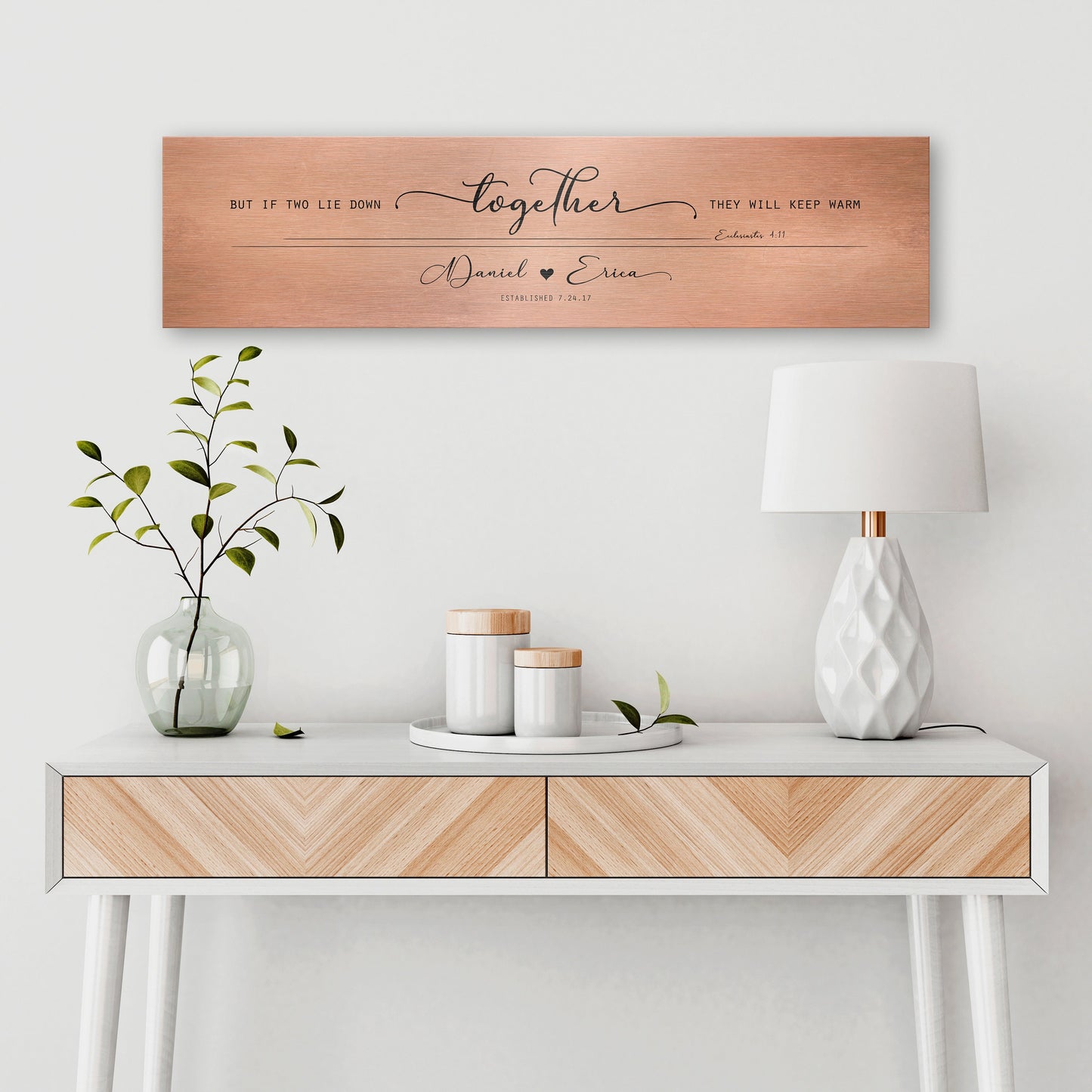 Husband & Wife Bedroom Sign, Words of Wisdom gift for couples - HoneycombProverbs - Signs - Copper Anniversary Gifts