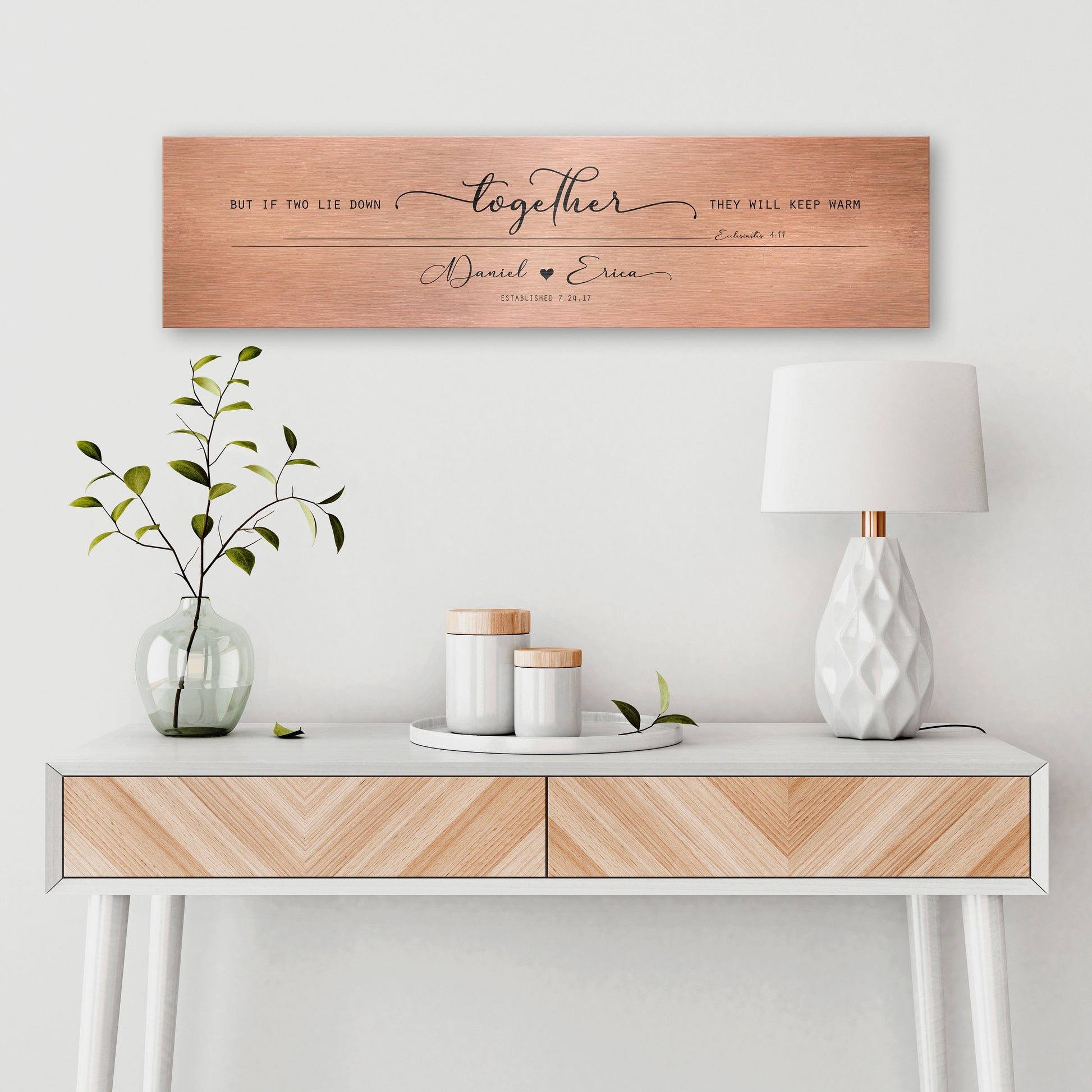Husband & Wife Bedroom Sign, Words of Wisdom gift for couples - HoneycombProverbs - Signs - Copper Anniversary Gifts