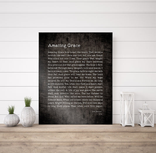 Amazing Grace, Personalized Hymn Wall Decor, Custom Song, Christian Song Lyrics, Worship Song Lyrics, Music art, Music lover gift, Print