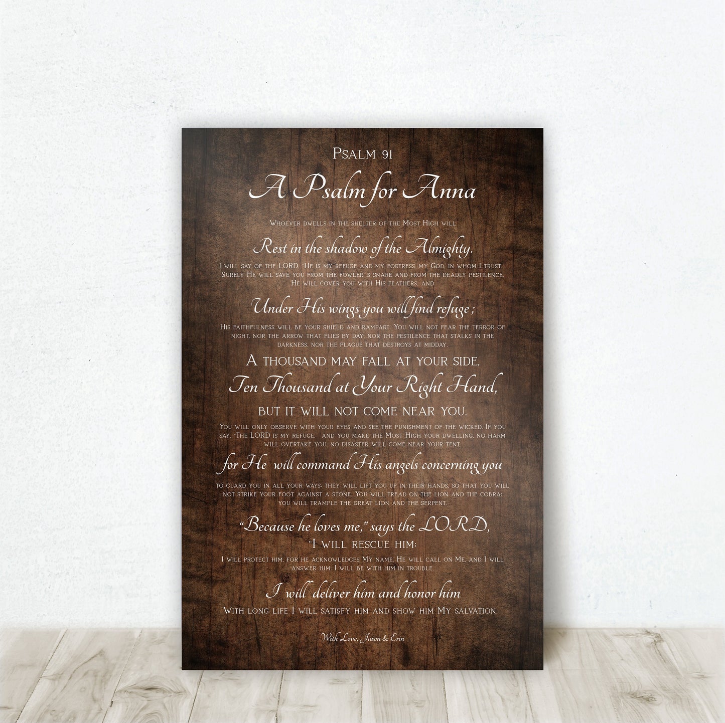 Personalized Gift for Military Wife, Psalm 91 Gift - HoneycombProverbs - Signs - Christian Wall Art