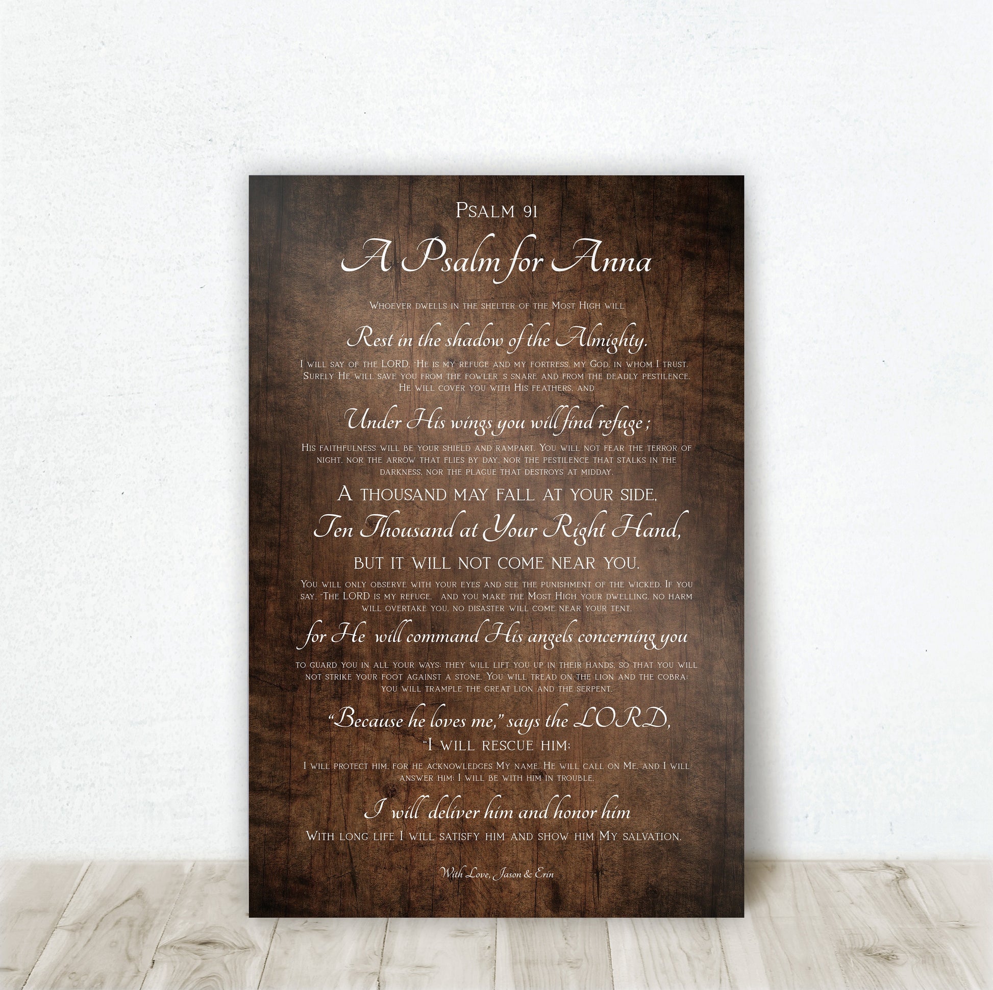 Personalized Gift for Military Wife, Psalm 91 Gift - HoneycombProverbs - Signs - Christian Wall Art