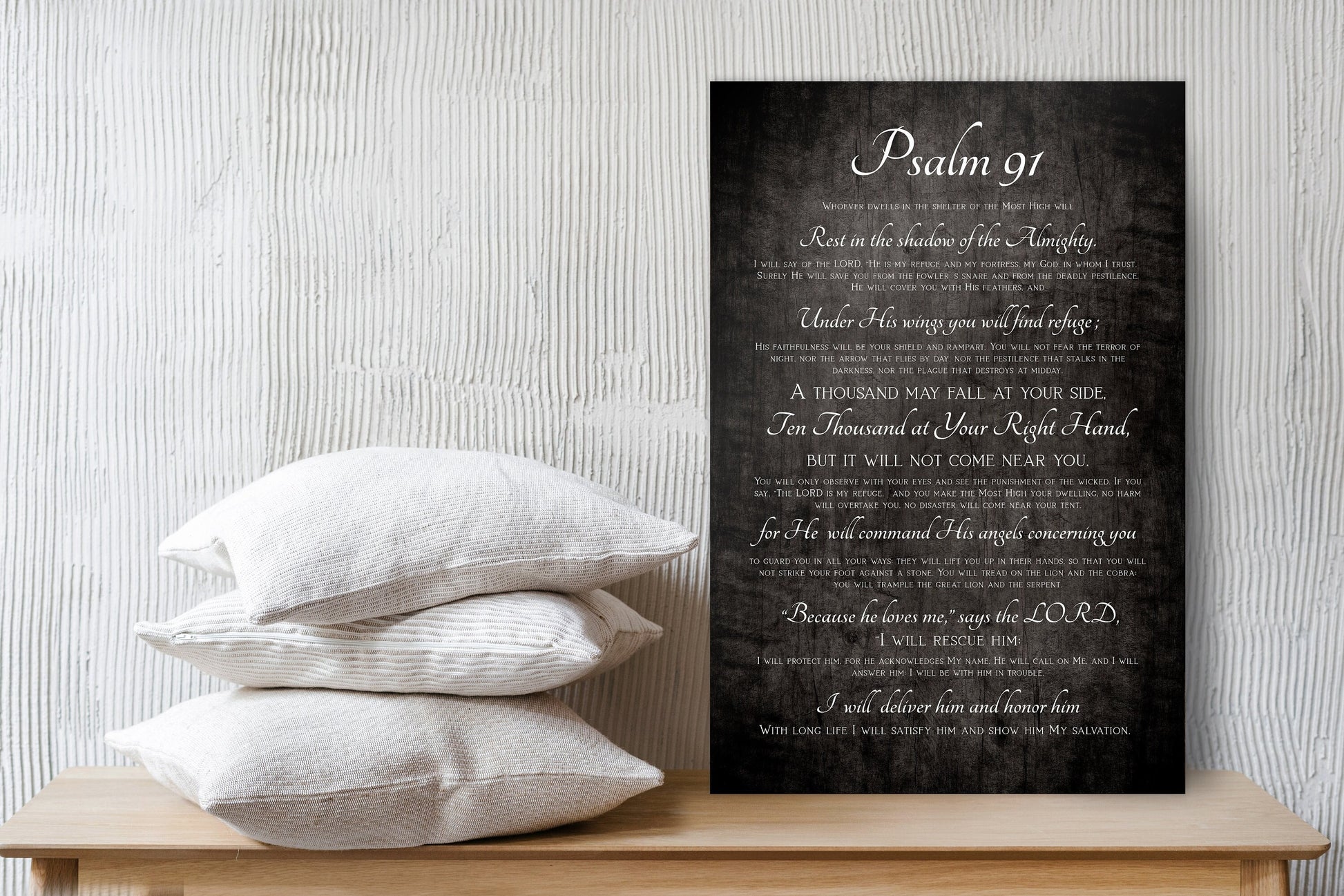 Military Spouse Gift, The Soldier's Psalm 91 Wall Decor - HoneycombProverbs - Religious Home & Decor - Christian Wall Art