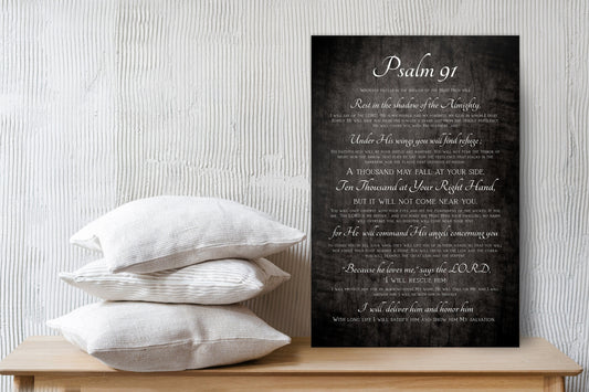 Military Spouse Gift, The Soldier's Psalm 91 Wall Decor - HoneycombProverbs - Religious Home & Decor - Christian Wall Art