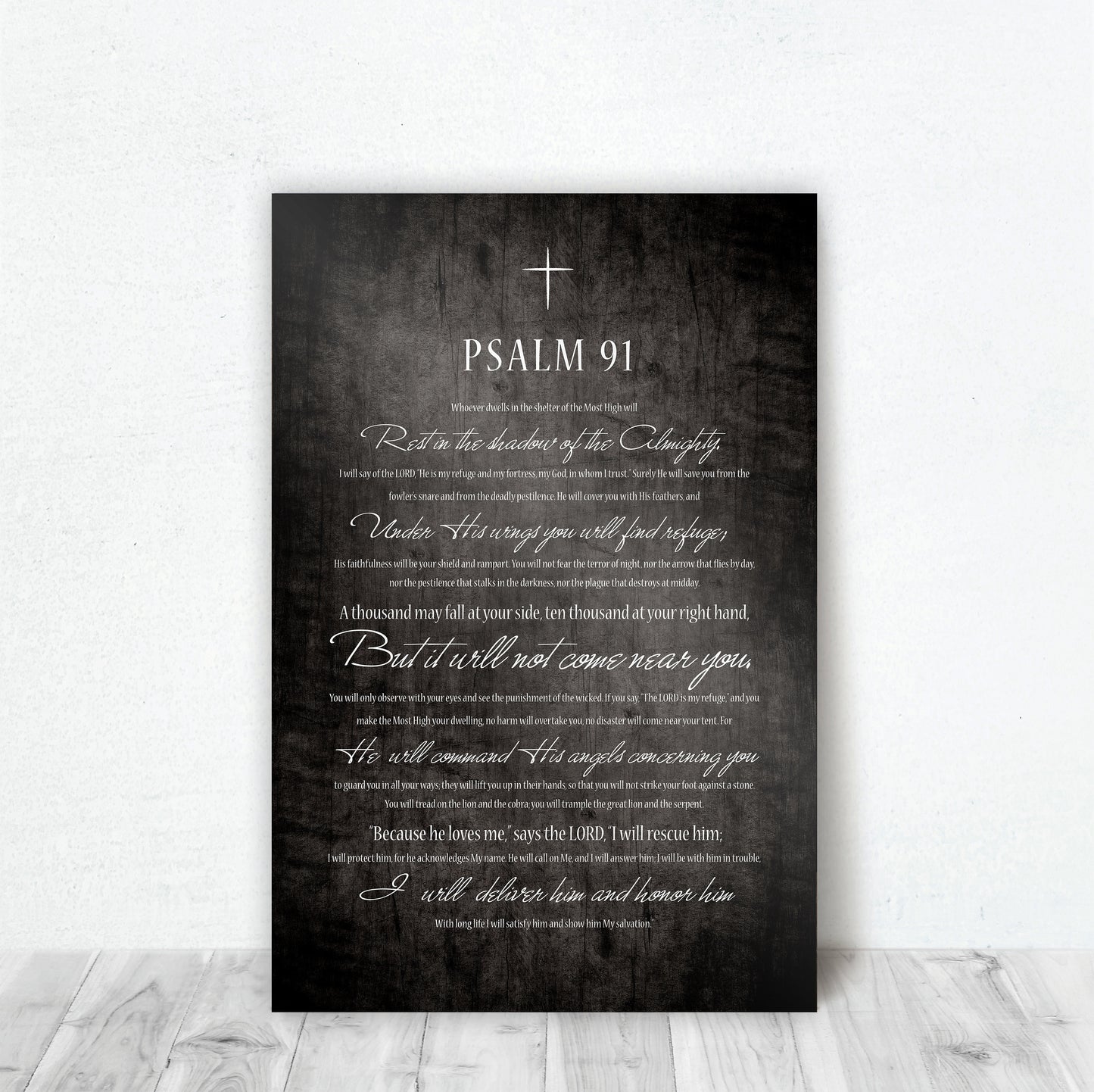 christian wall art, wooden wall art, wood plaque with bible verse, Psalm 91 Art