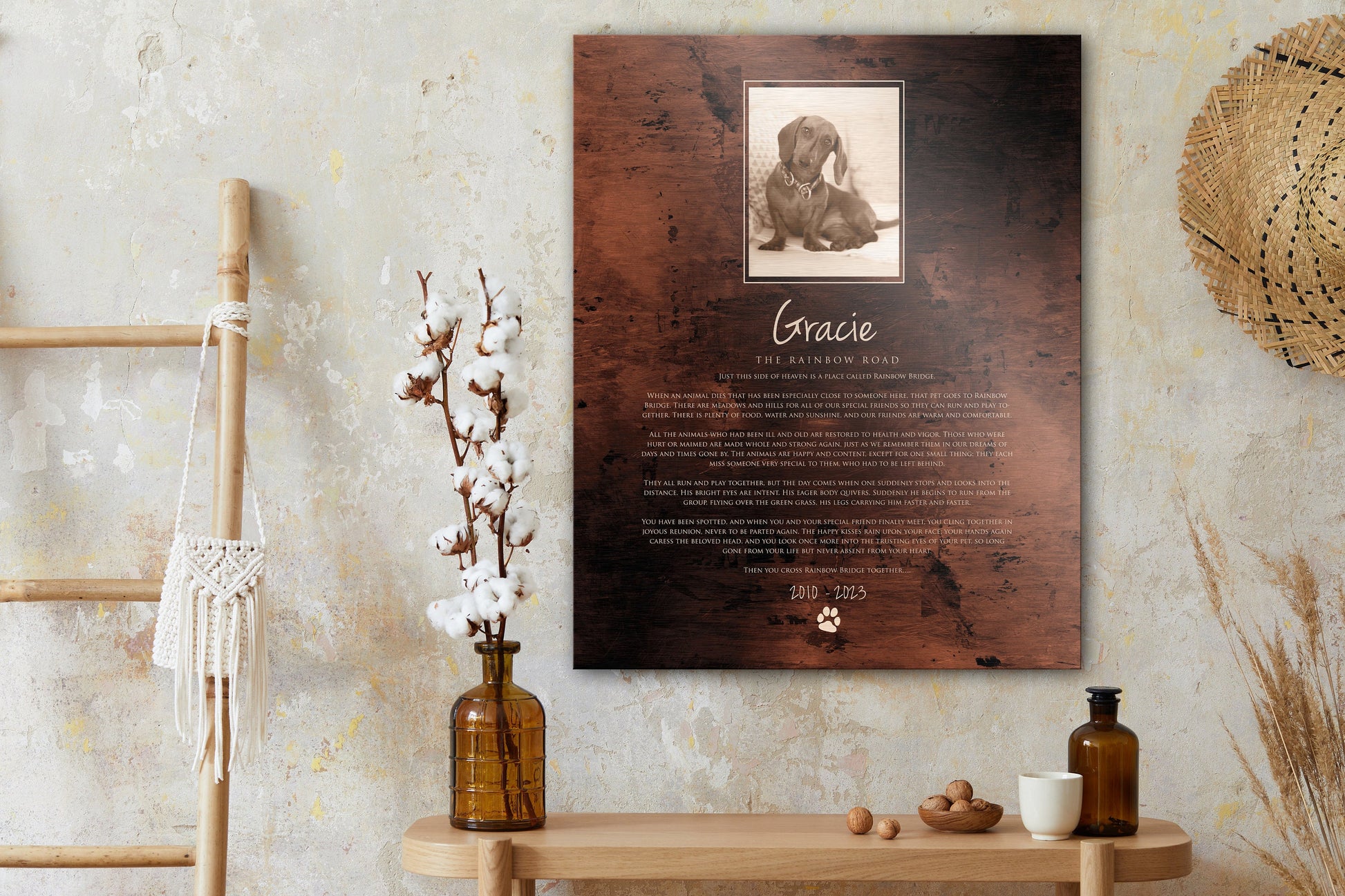 The Rainbow Bridge, Photo Pet Memorial - HoneycombProverbs - Pet Portraits - Photo Plaques