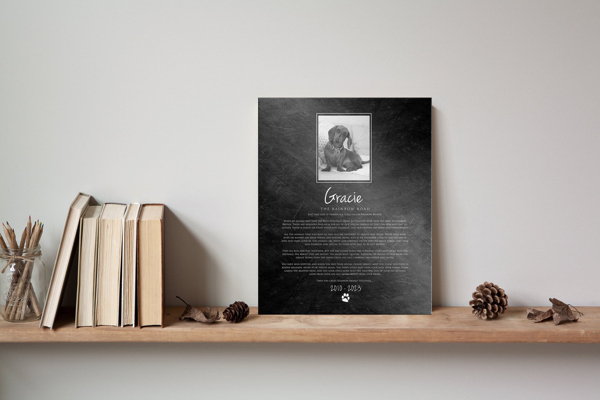 The Rainbow Bridge, Pet Loss Plaque - HoneycombProverbs - Pet Portraits - Photo Plaques