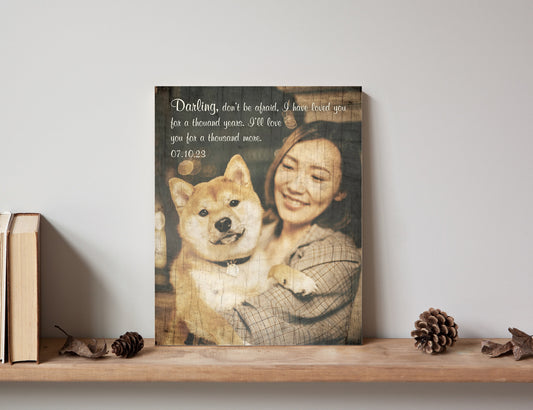 Rustic Pet Portrait on Wood - HoneycombProverbs - Religious Home & Decor - Photo Plaques