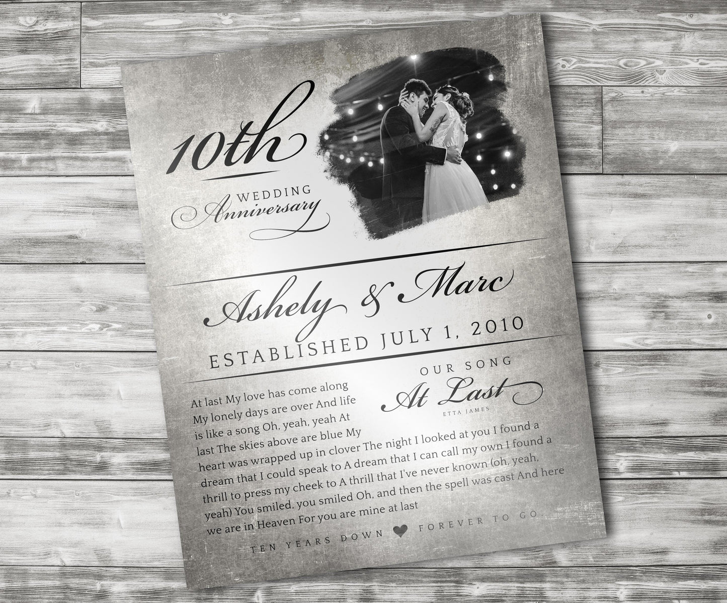 "Our Song, Our Story" Couples Milestone Plaque - HoneycombProverbs - Signs - Bronze Anniversary Gifts