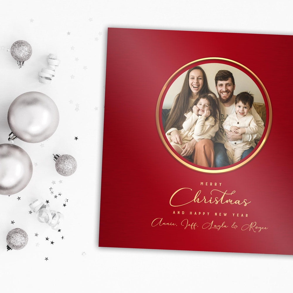 Merry Christmas Photo Gift, Long Distance Christmas gift from family, Personalized Metallic Christmas Decor, Merry Christmas Photo Plaque