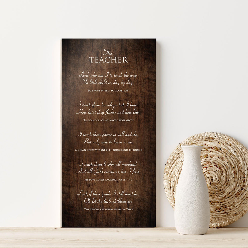 
                  
                    The Teacher Poem, on wood, Prayer for Teacher, Christian Gift for Teacher, Plaque with poem for teacher, Teacher Day, Teacher thank you gift
                  
                