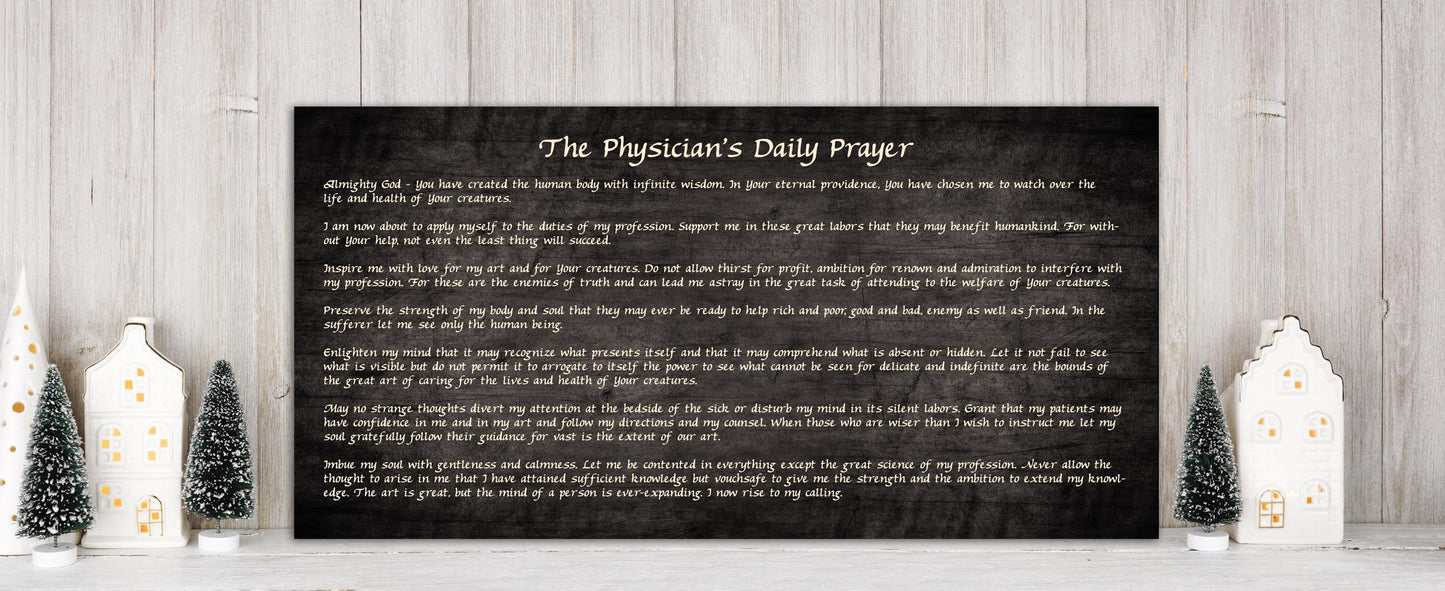The Physician's Daily Prayer, Wooden Sign - HoneycombProverbs - Signs - Christian Wall Art