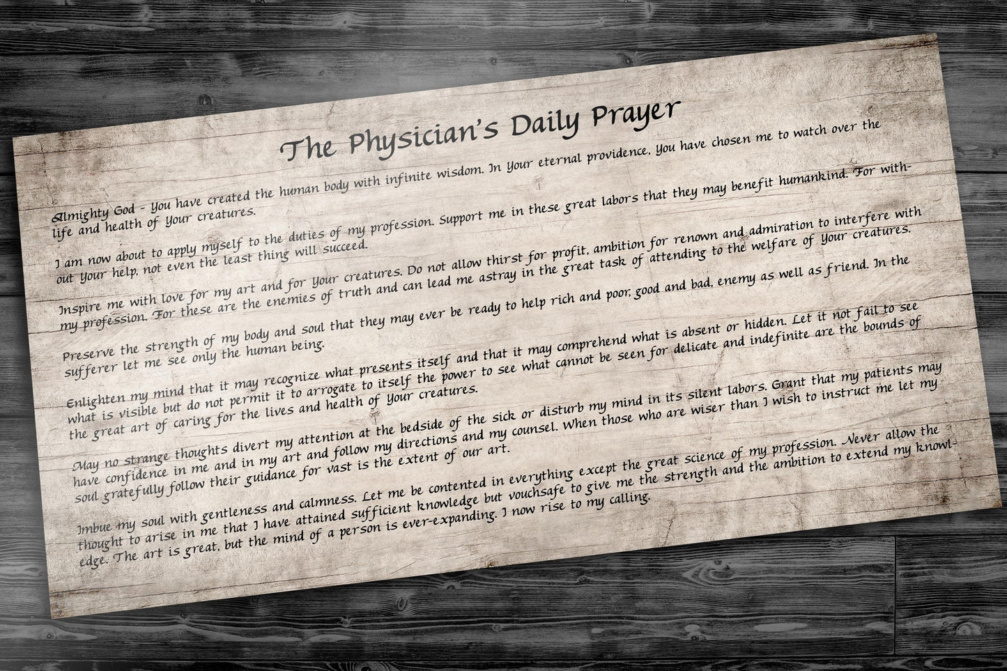"The Physician's Daily Prayer" Rustic Tribute on Wood - HoneycombProverbs - Signs - Christian Wall Art