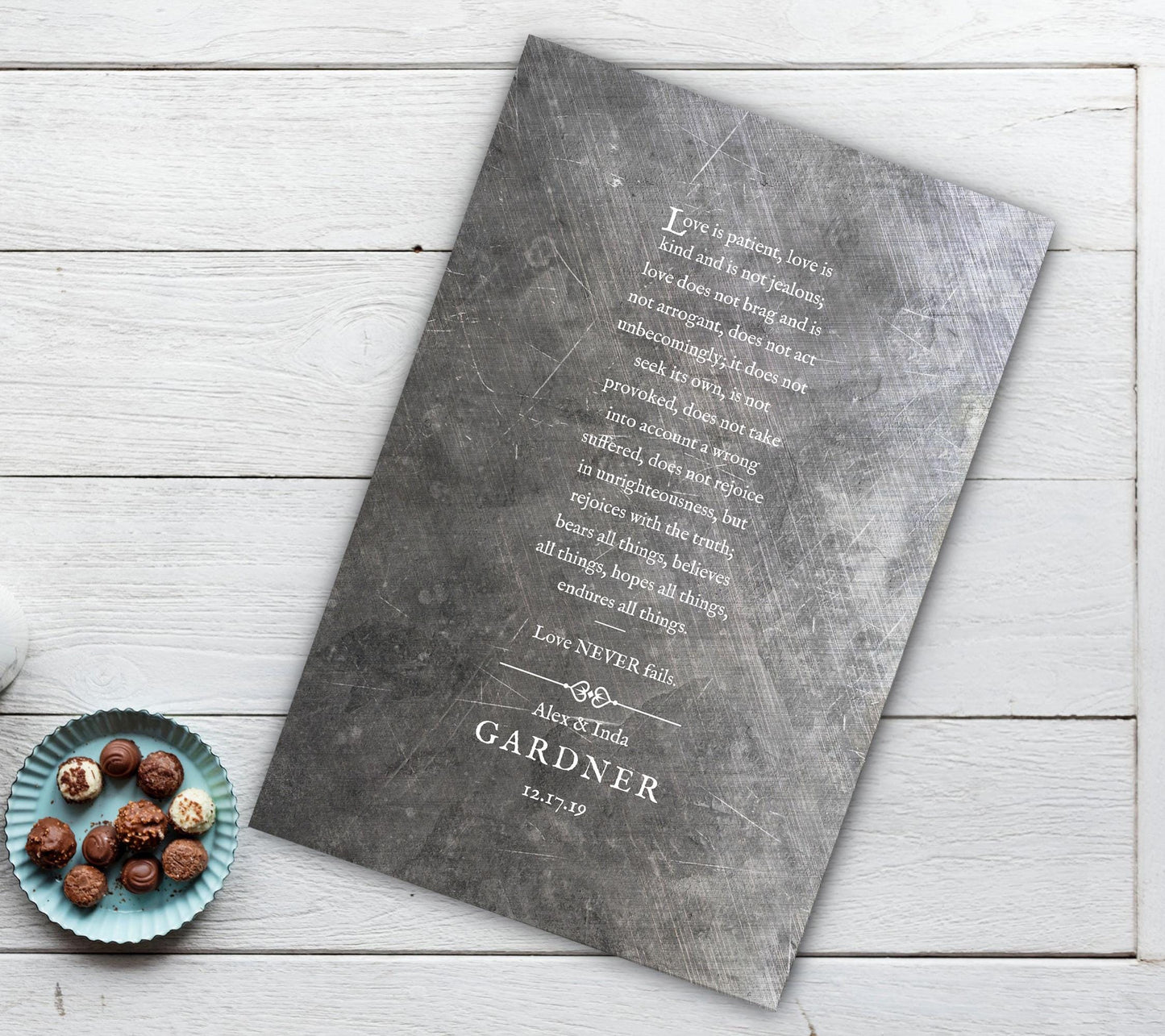 1 Cor 13 Monogrammed Couple's Gift - HoneycombProverbs - Signs - Christian Wall Art