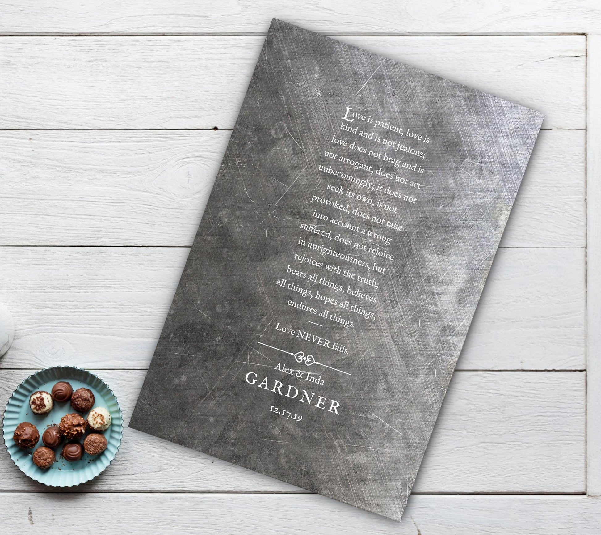 1 Cor 13 Monogrammed Couple's Gift - HoneycombProverbs - Signs - Christian Wall Art