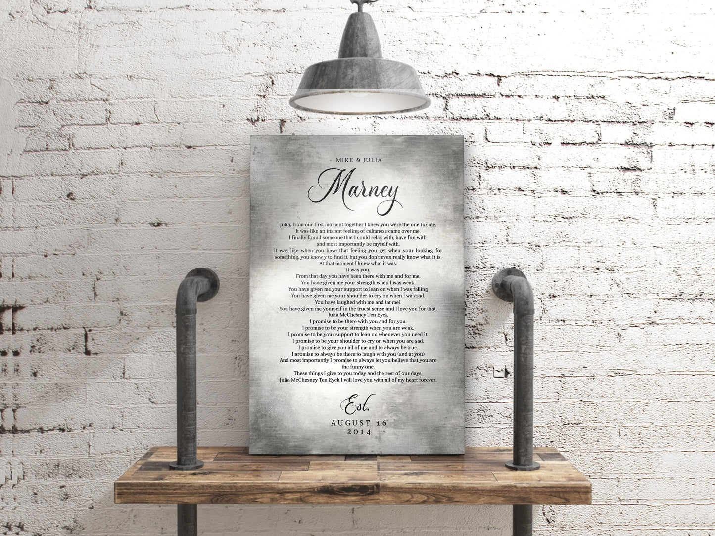 Tin Wedding Anniversary Gift, Wedding Vow Keepsake - HoneycombProverbs - Signs - Wedding Vow Wall Art