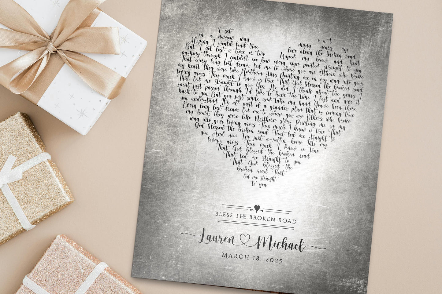 "Song in My Heart" Lyric Sign on Tin - HoneycombProverbs - Signs - Modern Lyrics Wall Decor