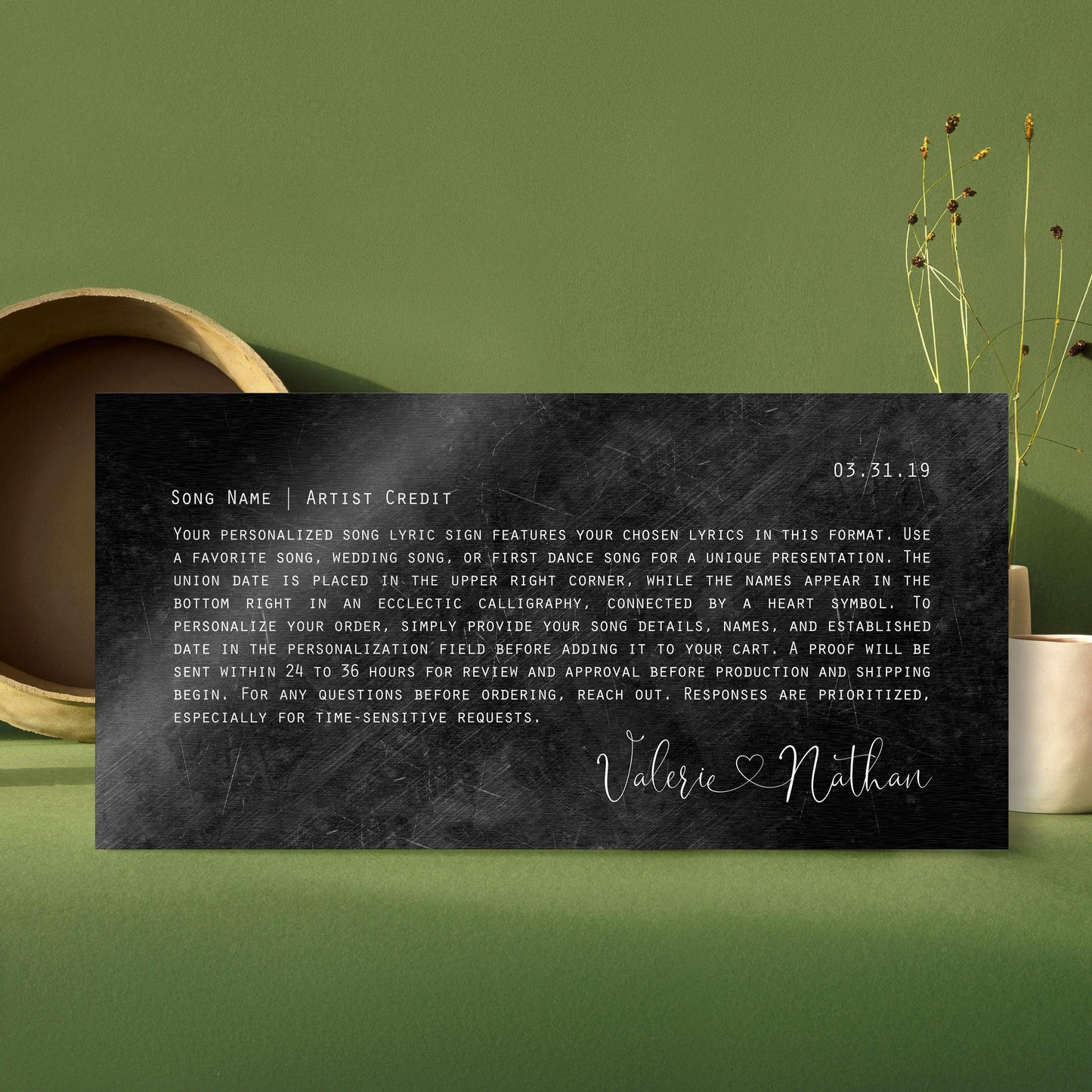 6 Year Anniversary Orator Lyrics Sign - HoneycombProverbs - Signs - Modern Lyrics Wall Decor