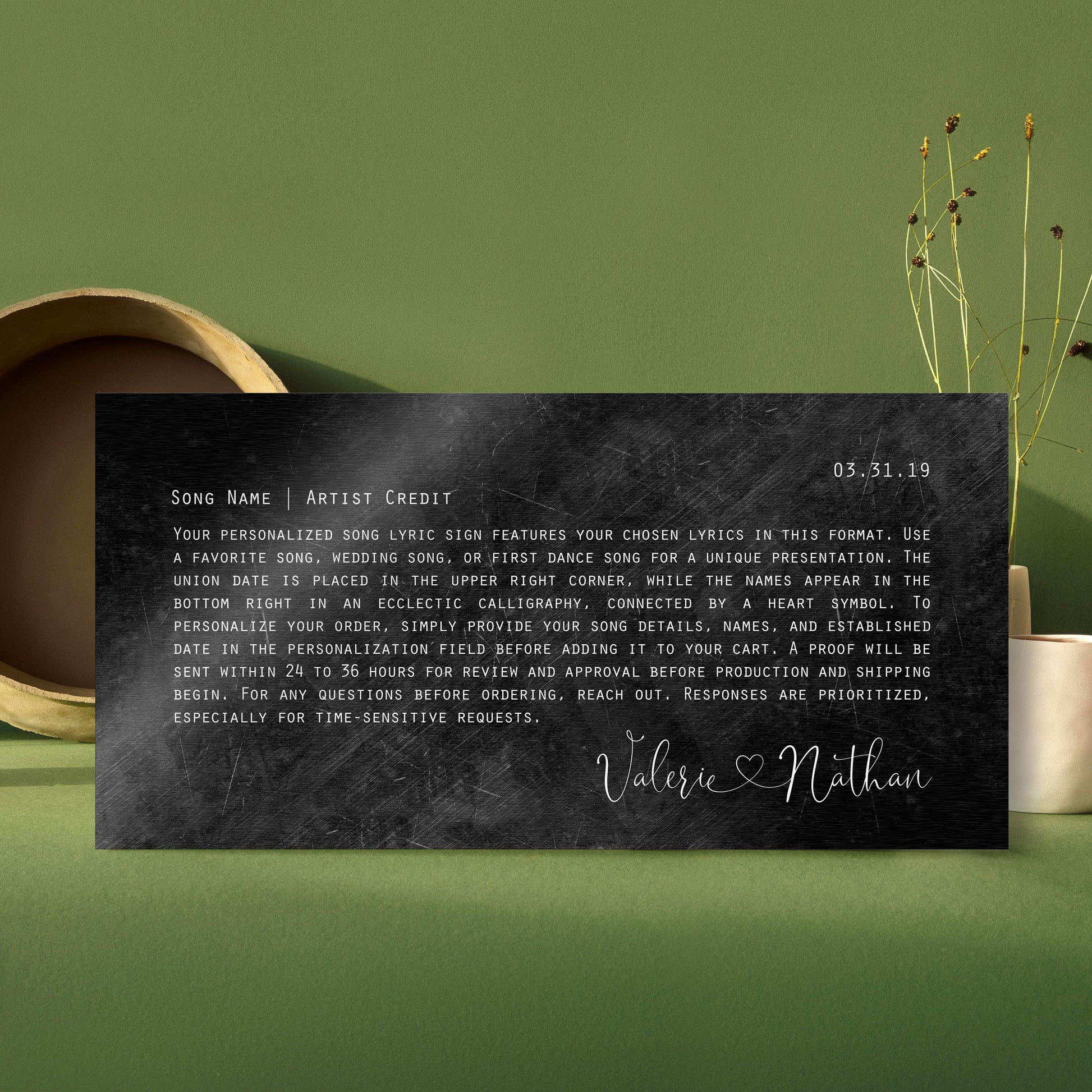 6 Year Anniversary Orator Lyrics Sign - HoneycombProverbs - Signs - Modern Lyrics Wall Decor