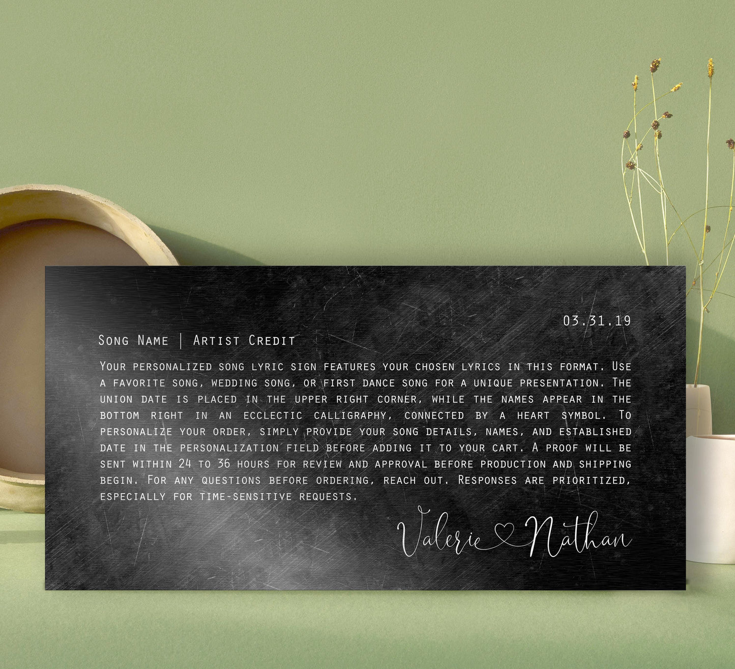 6 year iron gift for wife, personalized wall decor, iron gift for husband, 6th anniversary gift