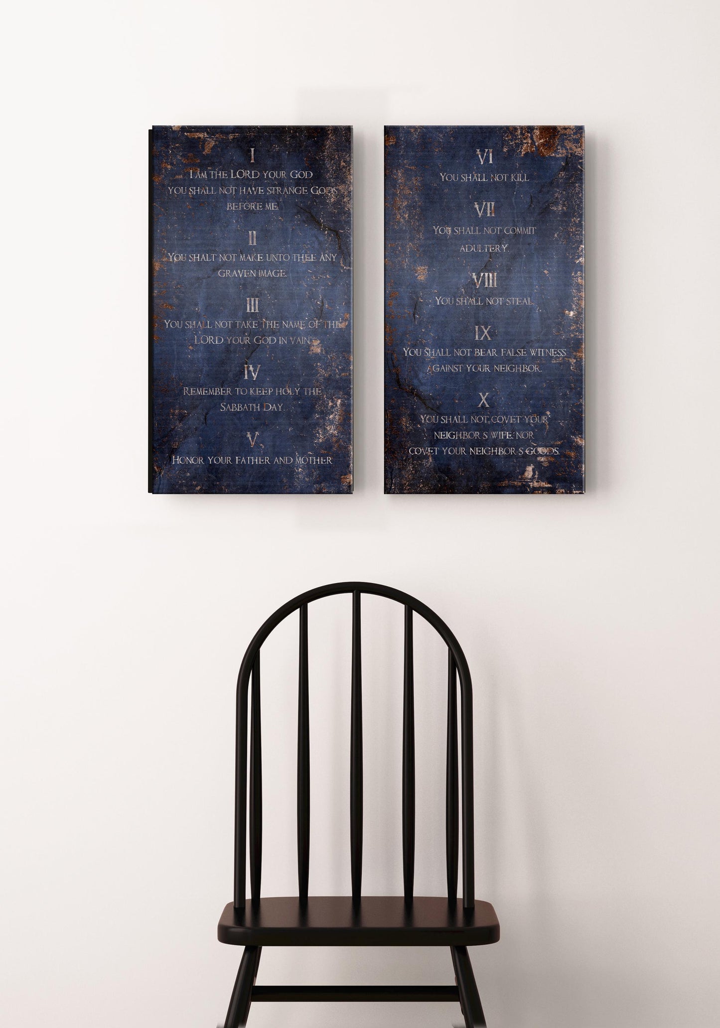 Saphire-Stone Inspired, Ten Commandments Metal Tablets - HoneycombProverbs - Wall Hangings - Christian Wall Art