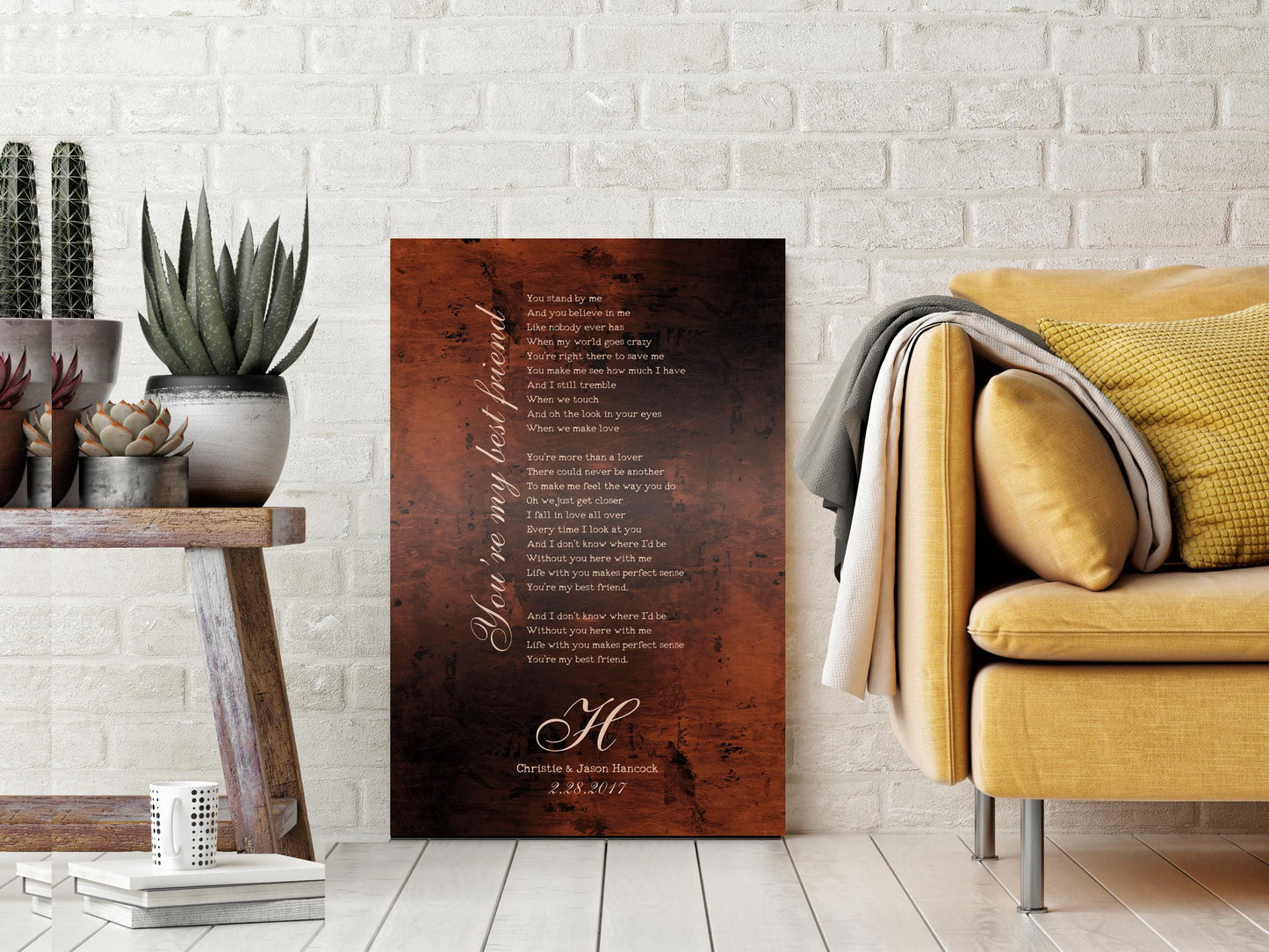 8 Year Anniversary Gift for her, Custom bronze Anniversary Gift, 8th Wedding Anniversary Gift, Gift for wife, Wedding Song Plaque, 8 Year bronze