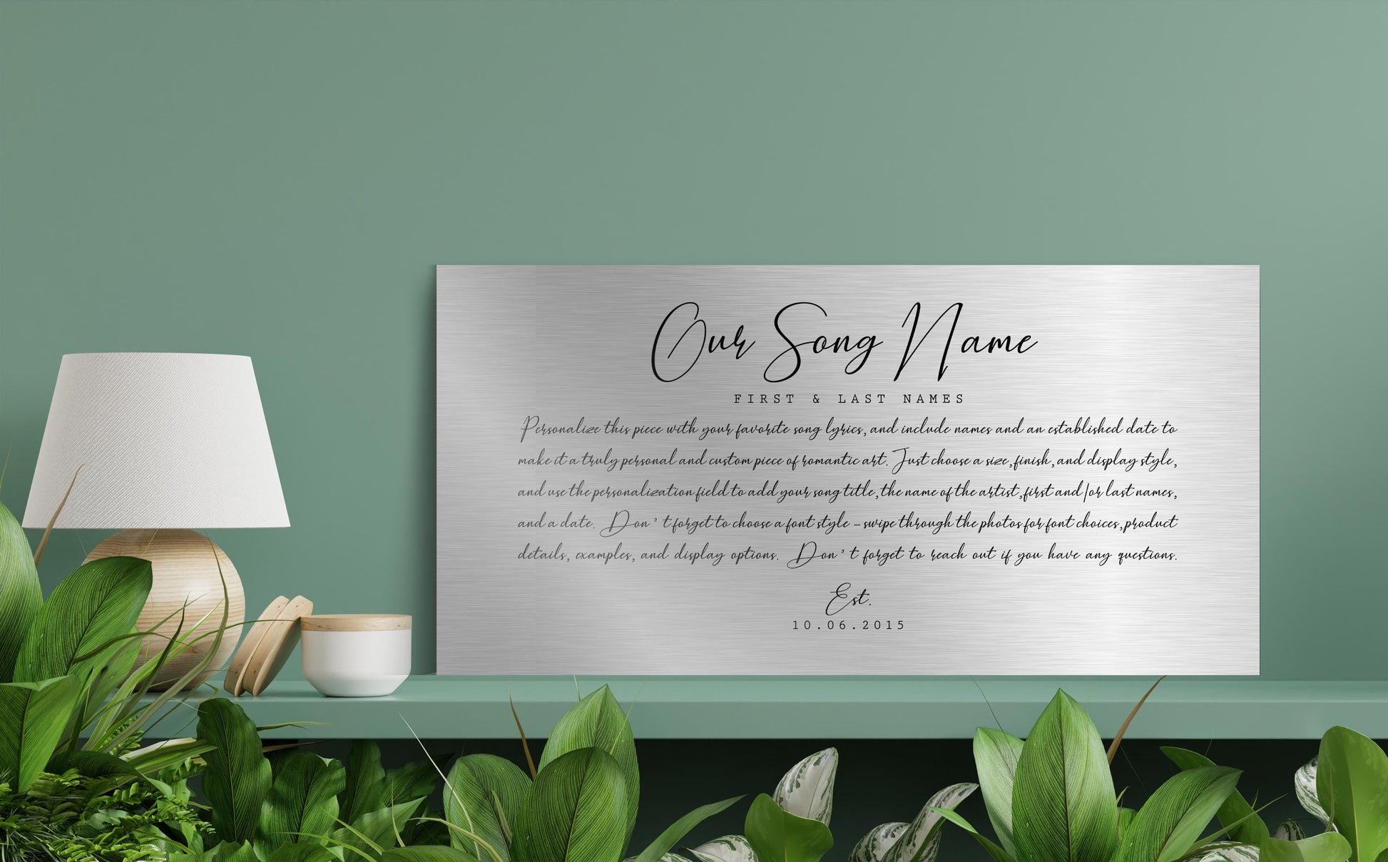 Rustic Tin First Dance Lyric Sign - HoneycombProverbs - Signs - Tin Anniversary Gifts