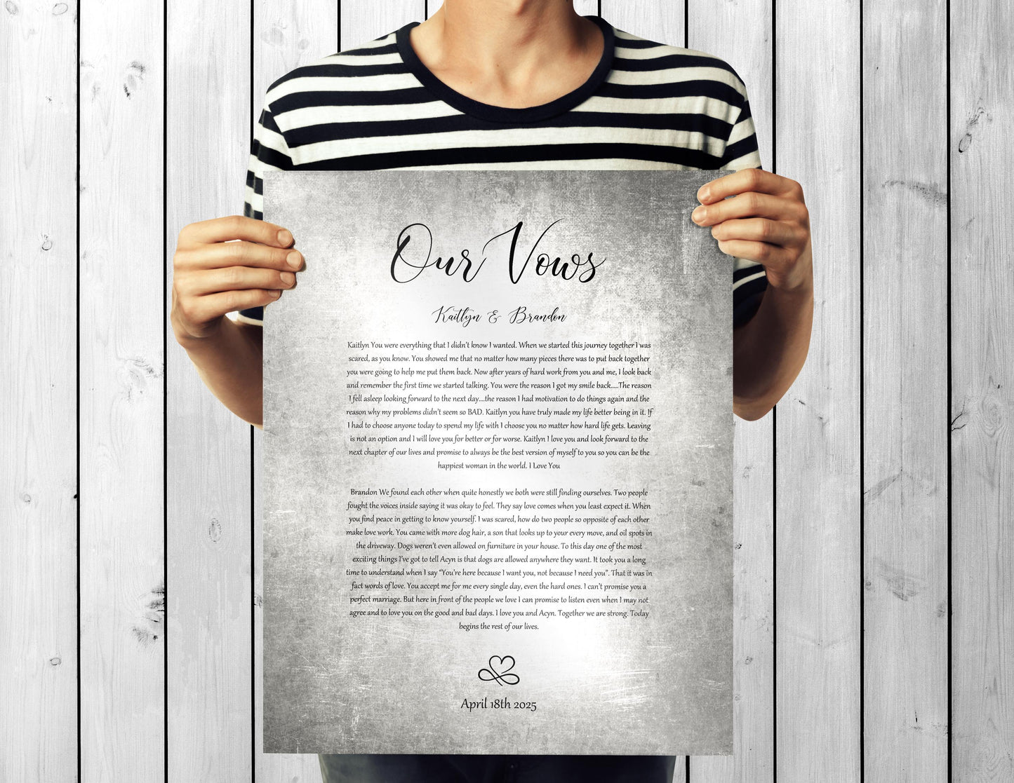 Forever Love: Rustic Wedding Vow Art on Tin - HoneycombProverbs - Signs - Wedding Vow Wall Art